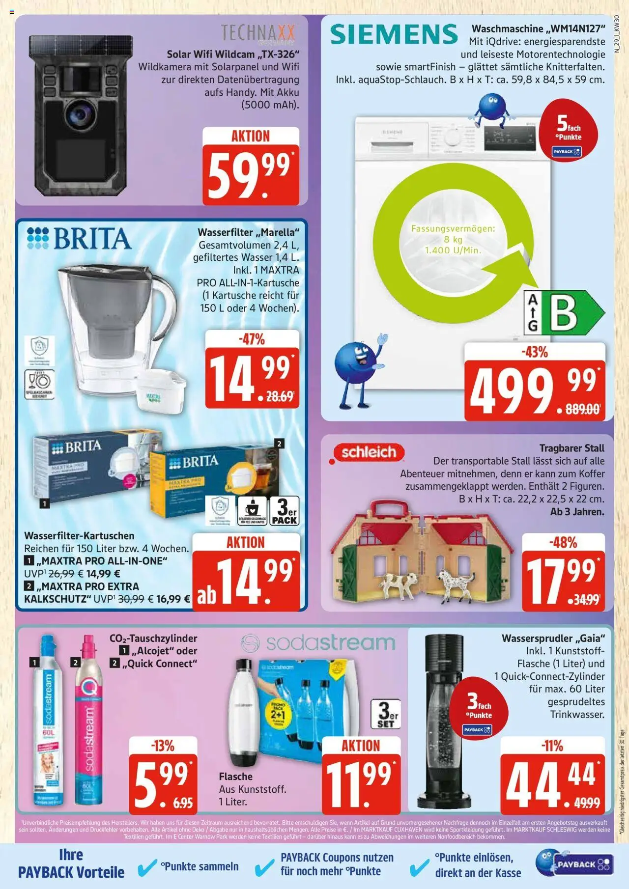 Edeka prospekt Rostock	 - gültig ab dem 20.07.2025 | Seite: 29 | Produkte: Siemens, Waschmaschine, Wasser, Sodastream
