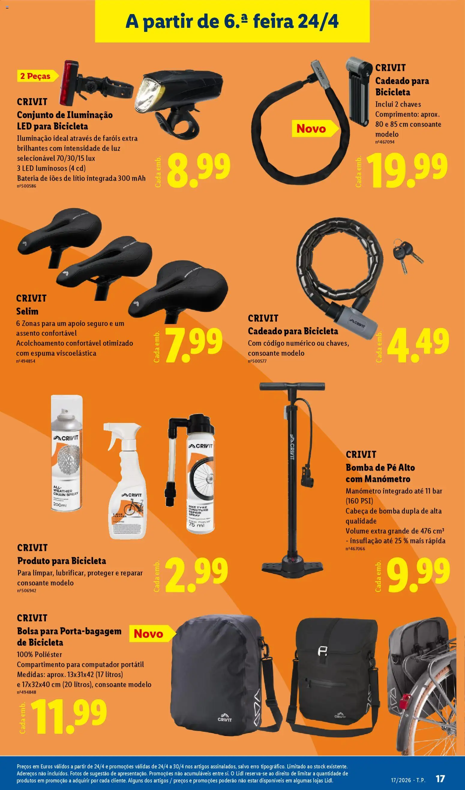Lidl Novidades │ válido de 20.04.2026 | Página: 17 | Produtos: Computador, Bolsa, Bicicleta, Bateria