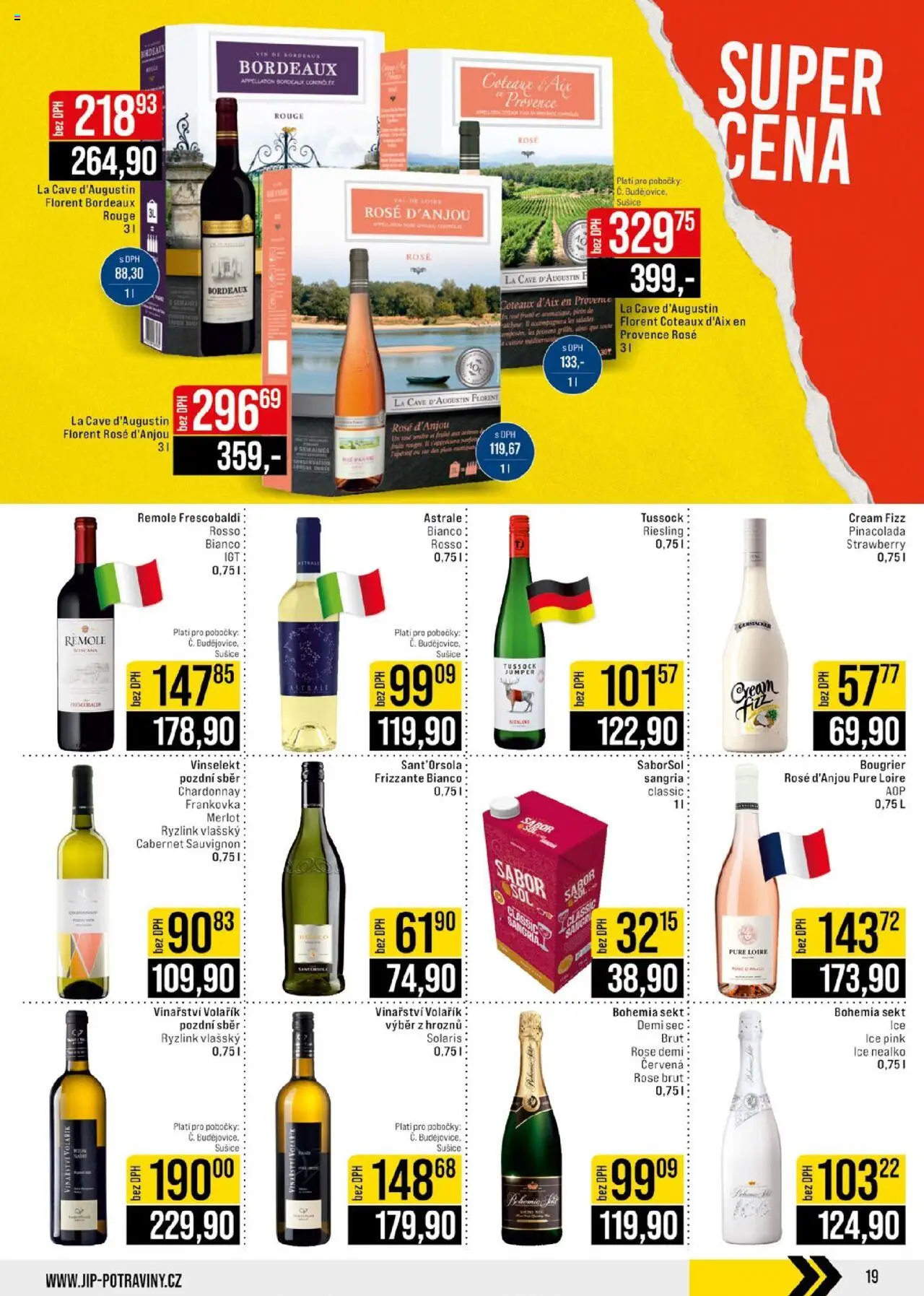 Jip leták - Ostatní prodejny od 18.06.2025 | Strana: 19 | Produkty: Vál, Sekt, Cabernet Sauvignon, Riesling
