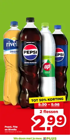 Pepsi, 7Up en Rivella, Alle flessen à 1,5 liter - Voorbeeld van een folder van Plus, geldig van 19.11.2025 | Pagina: 23 | Producten: Pepsi, 7up