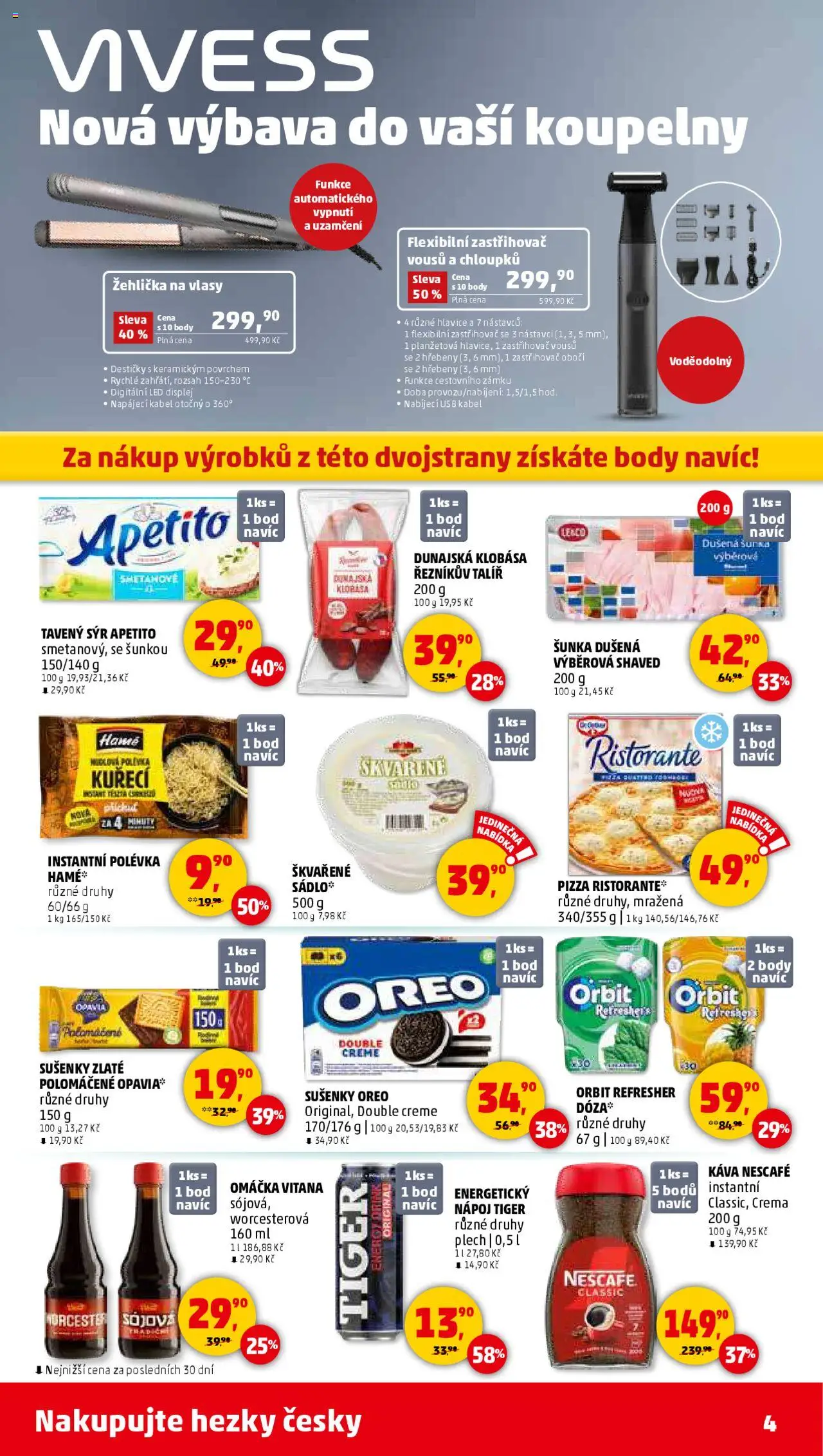Penny Market leták - Čtvrtečník od 25.09.2025 | Strana: 4 | Produkty: Šunka, USB, Zastřihovač, Sušenky