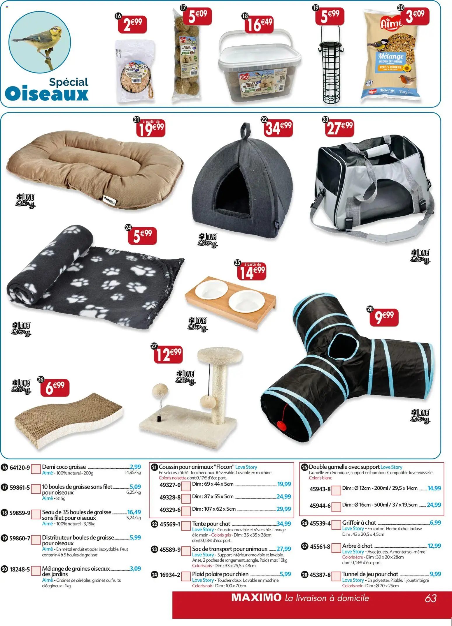 {H1} | Page: 63 | Produits: Noisette, Tente, Arbre à chat, Sac de transport