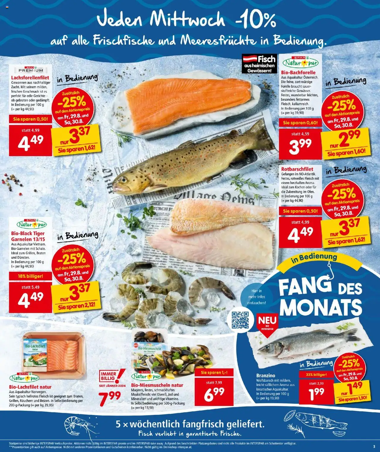 Interspar Flugblatt gültig ab 28.08.2025 | Seite: 3 | Produkte: Meeresfrüchte, Fisch