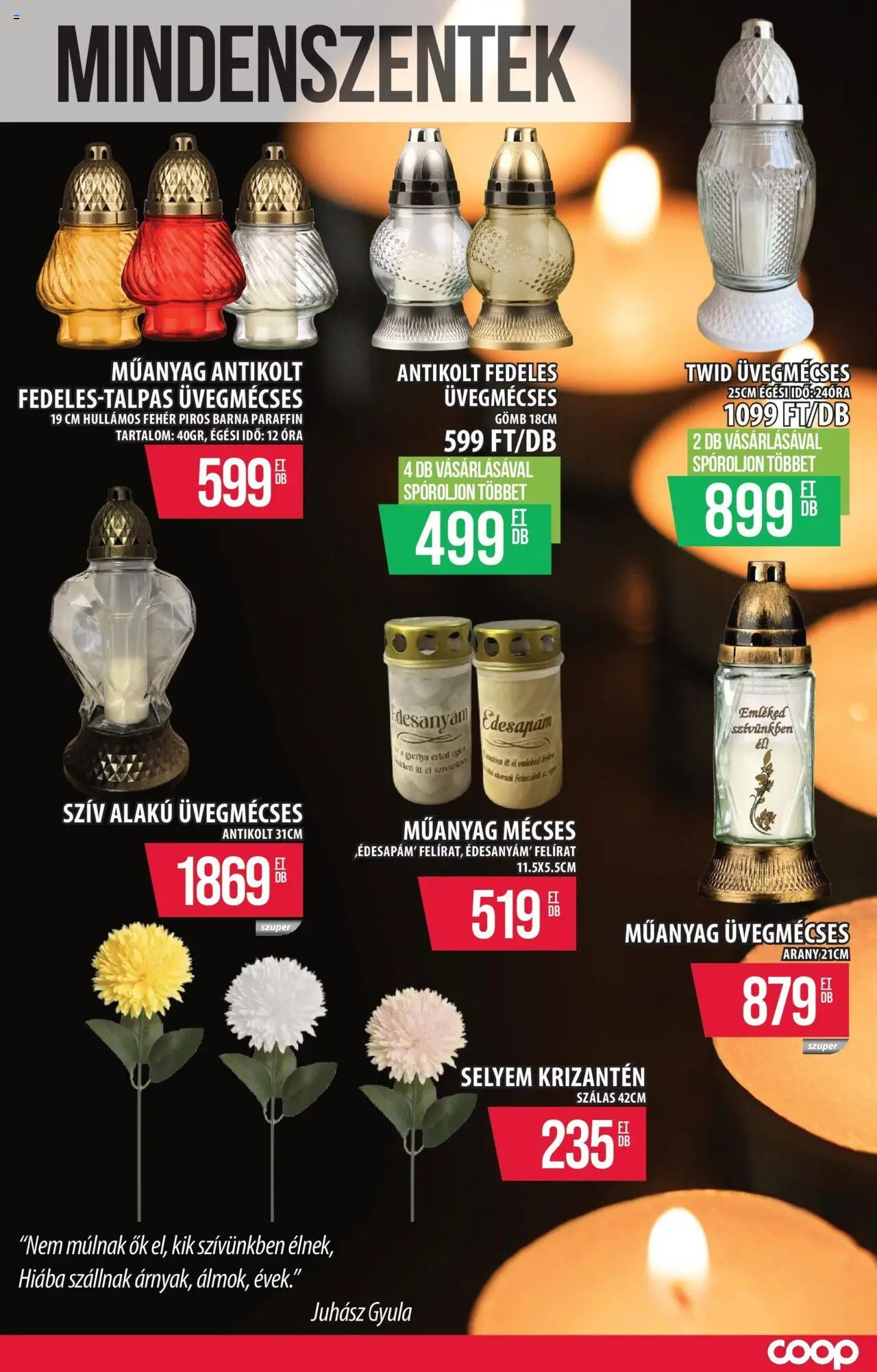COOP Szolnok akciós ujság - amely érvényes a következő dátumtól: 09.10.2025 | Oldal: 11 | Termékek: Gyertya, Mécses, Óra