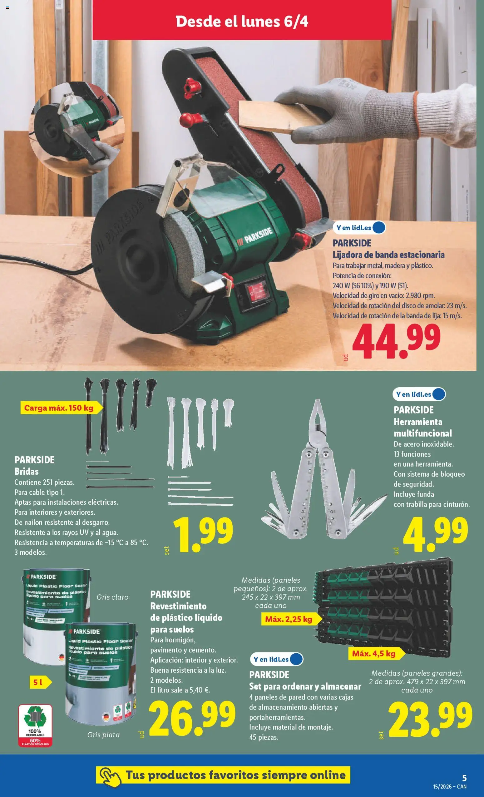 Lidl folleto de bazar │ válido desde el 06.04.2026 | Página: 9 | Productos: Cable, Disco, Funda