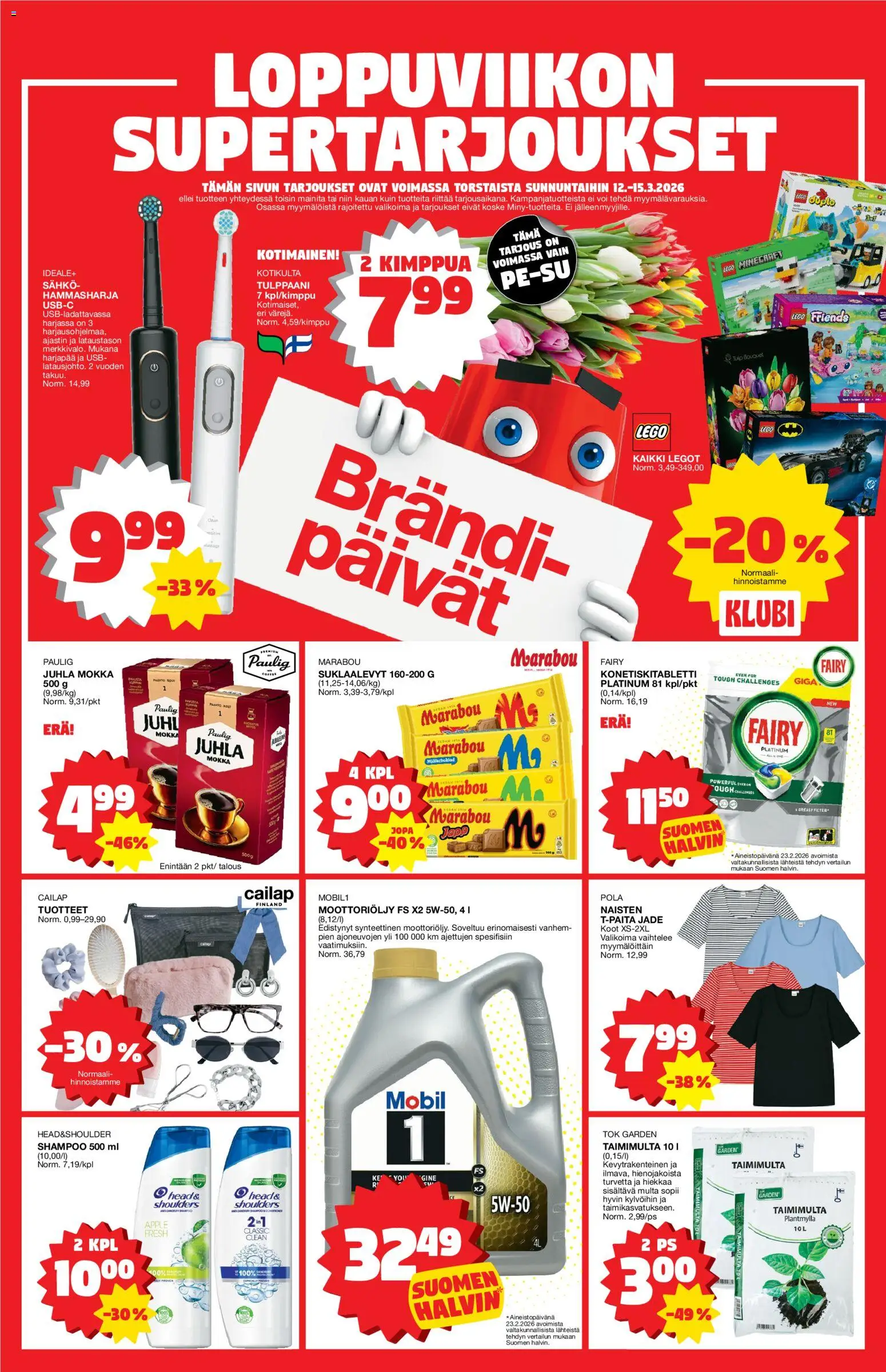 Tokmanni tarjoukset – voimassa 09.03.2026 alkaen | Sivu: 24 | Tuotteet: Juhla Mokka, Hammasharja, Voi, Legot