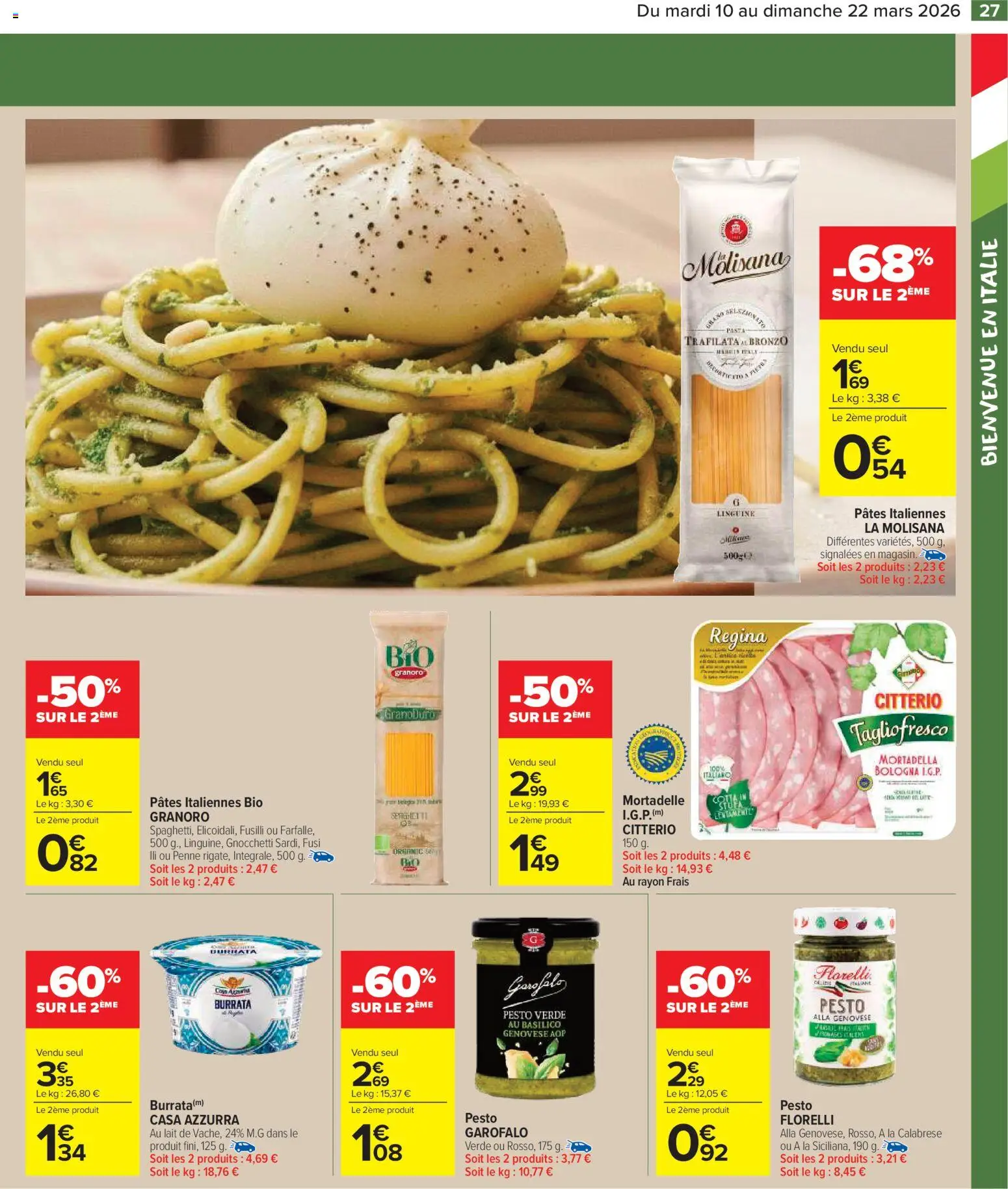 {H1} | Page: 29 | Produits: Fusilli, Pesto, Lait, Pâtes