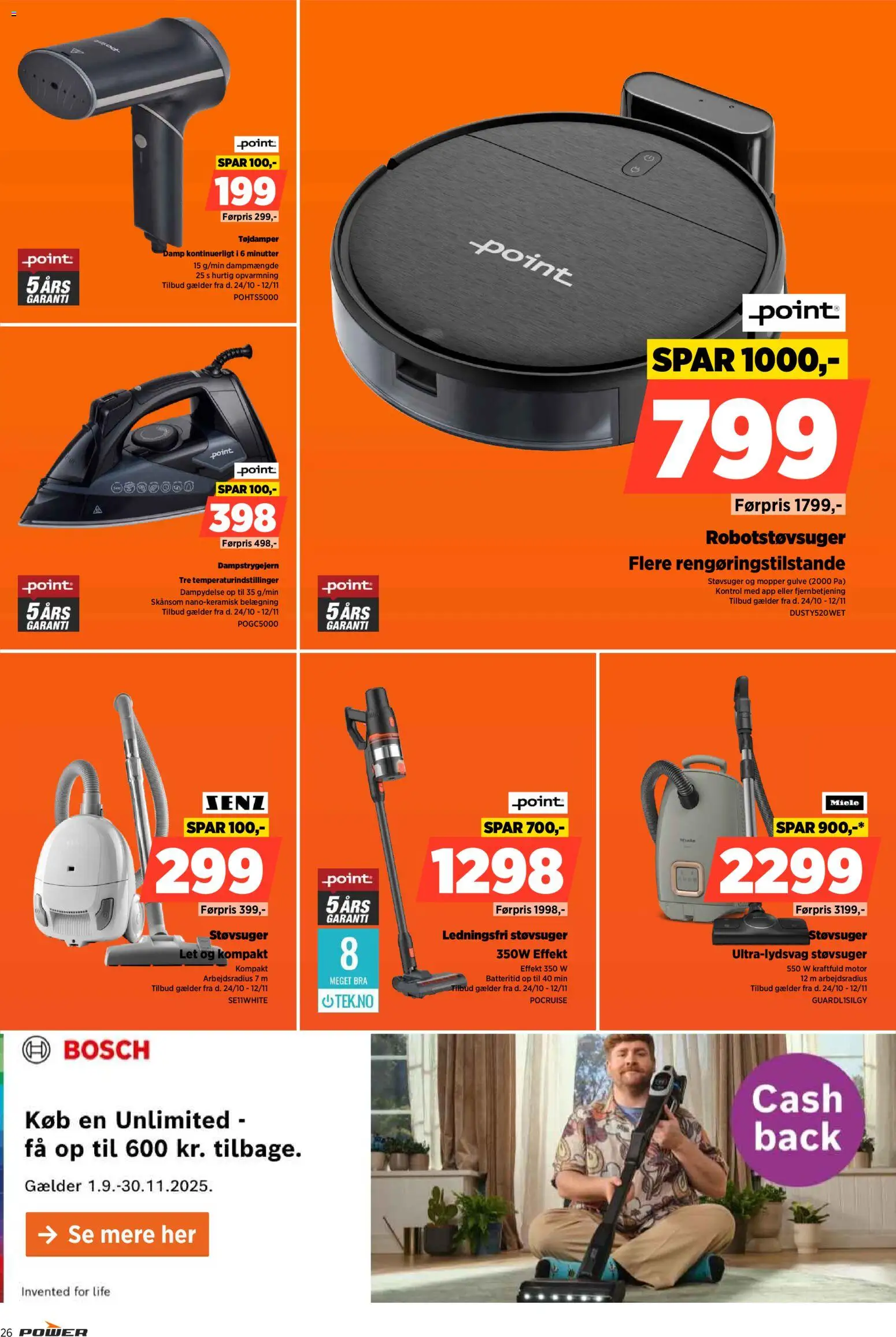 Power tilbudsavis – gyldig fra 24.10.2025 | Side: 26 | Produkter: Robotstøvsuger, Støvsuger