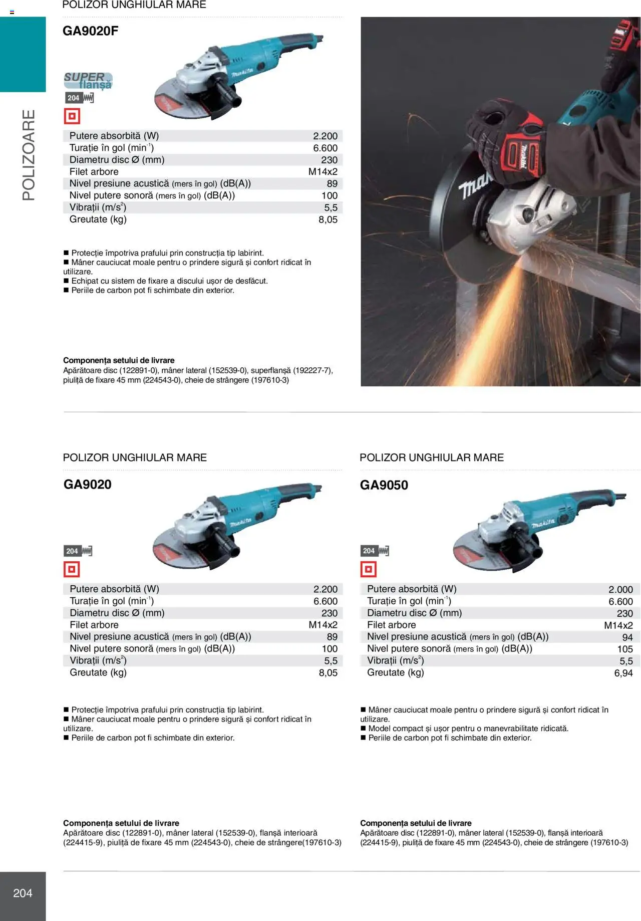 Noul catalog Makita – valabil de la 08.01.2025 | Pagină: 204 | Produse: Disc, Polizor, Mâner