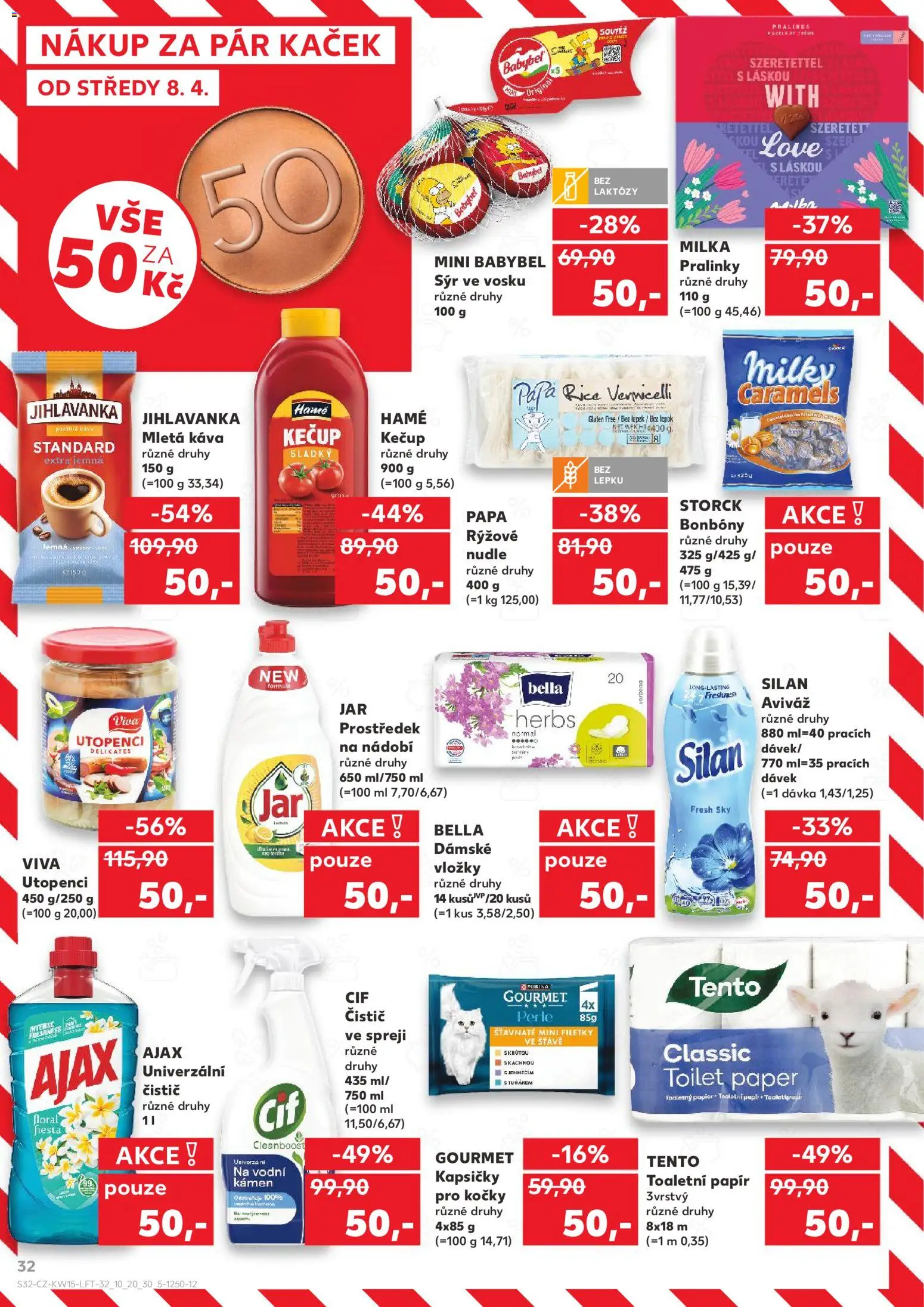 Kaufland leták - Plzeň Bory od 08.04.2026 | Strana: 32 | Produkty: Milka, Cif, Univerzální čistič, Jar