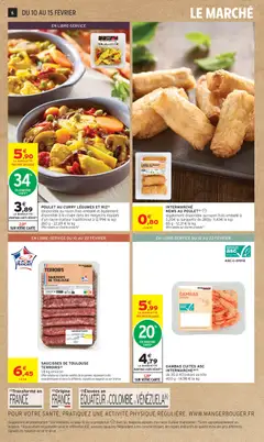 Intermarché - Prévisualisation de POULET AU CURRY LÉGUMES ET RIZ(1), (disponible au rayon frais emballé et également disponible à la coupe dans les magasins équipés d'un rayon traiteur traditionnel à 12.99€ le kg) 260 g - 22,69 € le kg valide à partir de 10.02.2026 | Page: 6