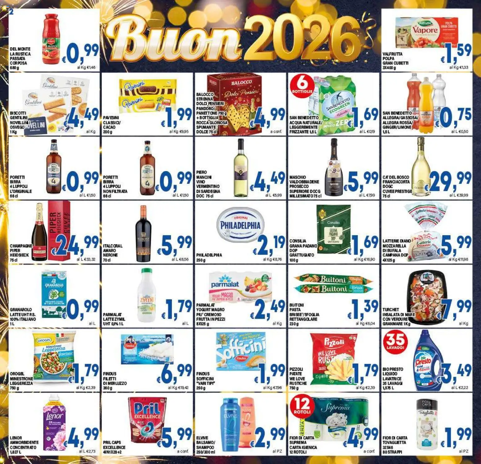 Volantino DEM del 27.12.2025 | Pagina: 2 | Prodotti: Ammorbidente, Insalata, Patate, Panettone