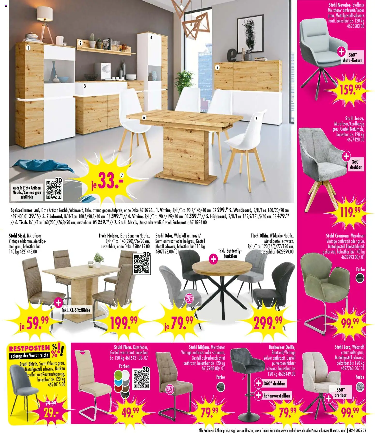 SB Möbel Boss Prospekt - Neunkirchen 	 – gültig ab 25.10.2025 | Seite: 9 | Produkte: Barhocker, Tisch, Stuhl