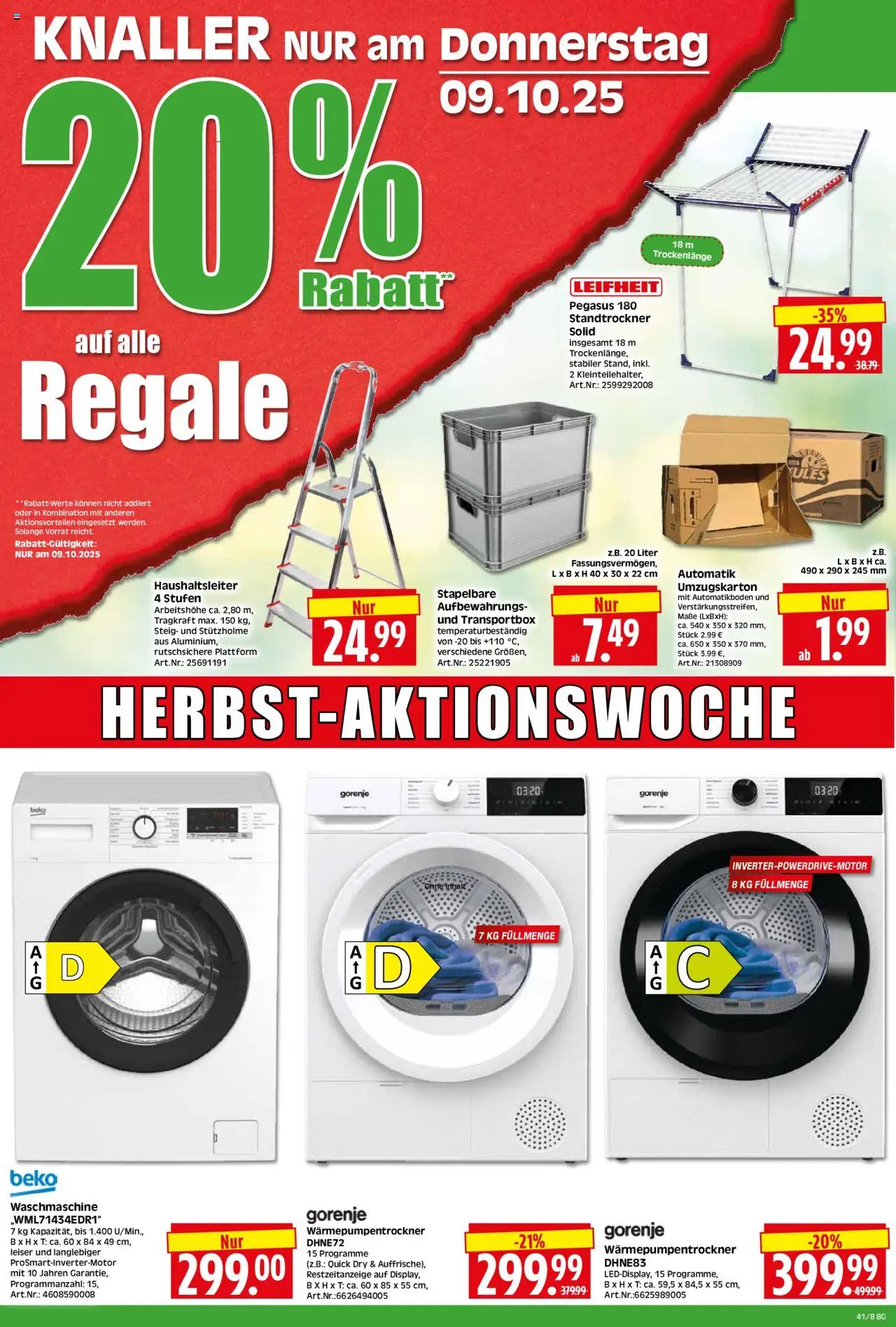 HERKULES Bau & Garten – gültig ab 06.10.2025 | Seite: 8 | Produkte: Gorenje, Waschmaschine