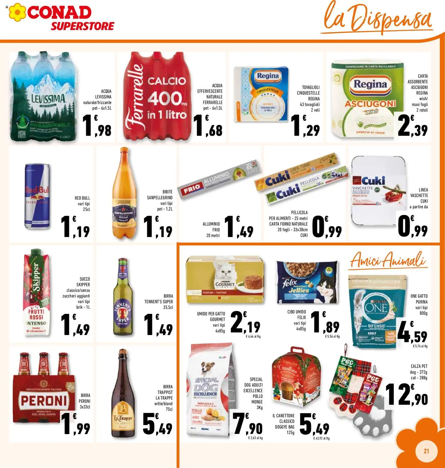 Volantino Conad del 10.12.2025 | Pagina: 21 | Prodotti: Succo, Bibite, Pellicola, Ferrarelle