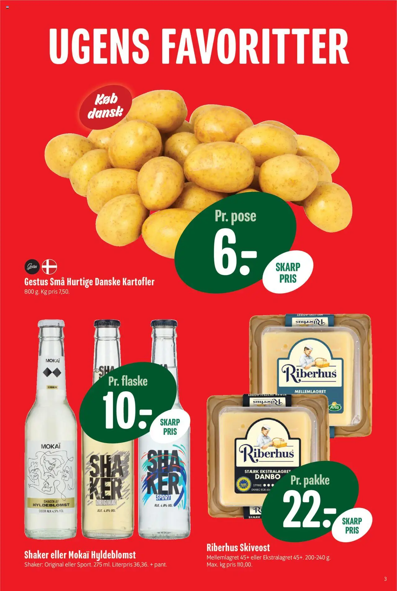 Min Købmand tilbudsavis – gyldig fra 12.09.2025 | Side: 3 | Produkter: Kartofler, Cider, Skiveost