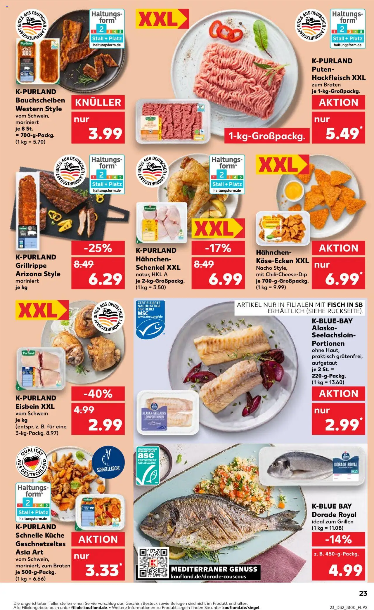 Kaufland prospekt Leipzig	 - gültig ab dem 07.08.2025 | Seite: 23 | Produkte: Dorade, Hahnchen, Küche, Fisch