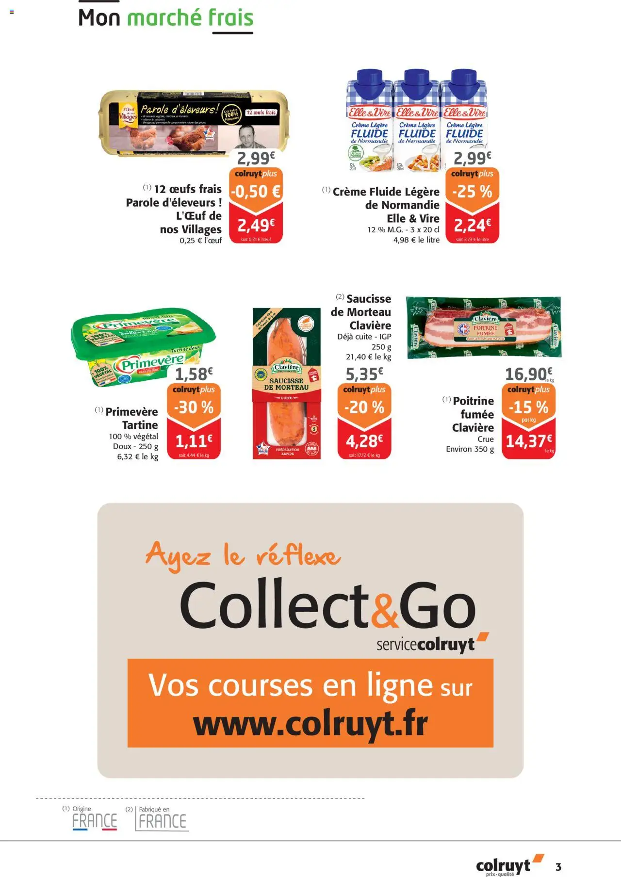  | Page: 3 | Produits: Œufs, Saucisse, Crème
