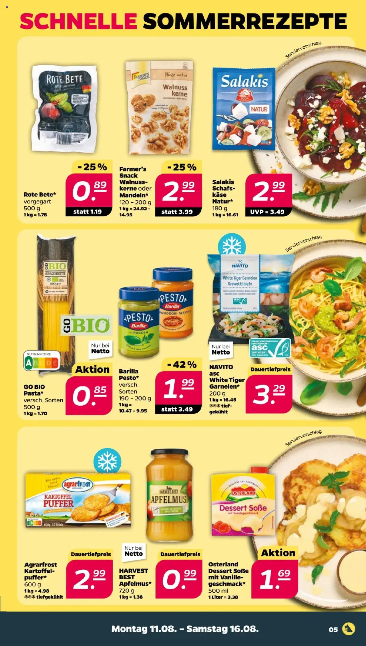 Netto Prospekt 	 - gültig ab dem 11.08.2025 | Seite: 5 | Produkte: Käse, Barilla, Barilla pesto, Soße