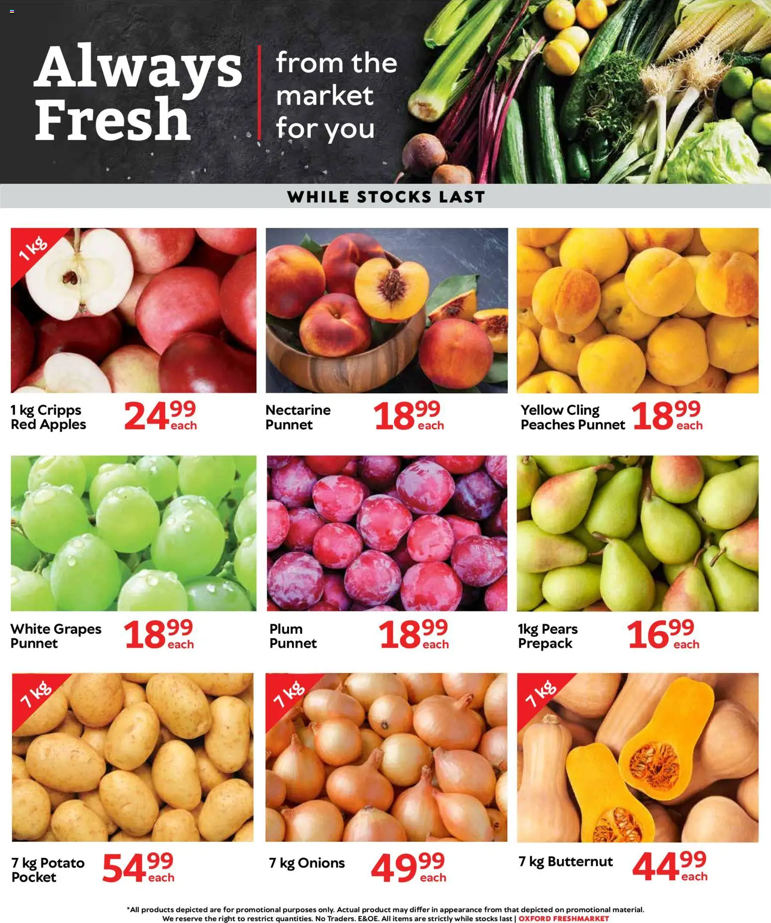 New Oxford Freshmarket catalogue – valid from 14.01.2026 | Page: 8 | Products: Pears, Apples, Onions, Grapes