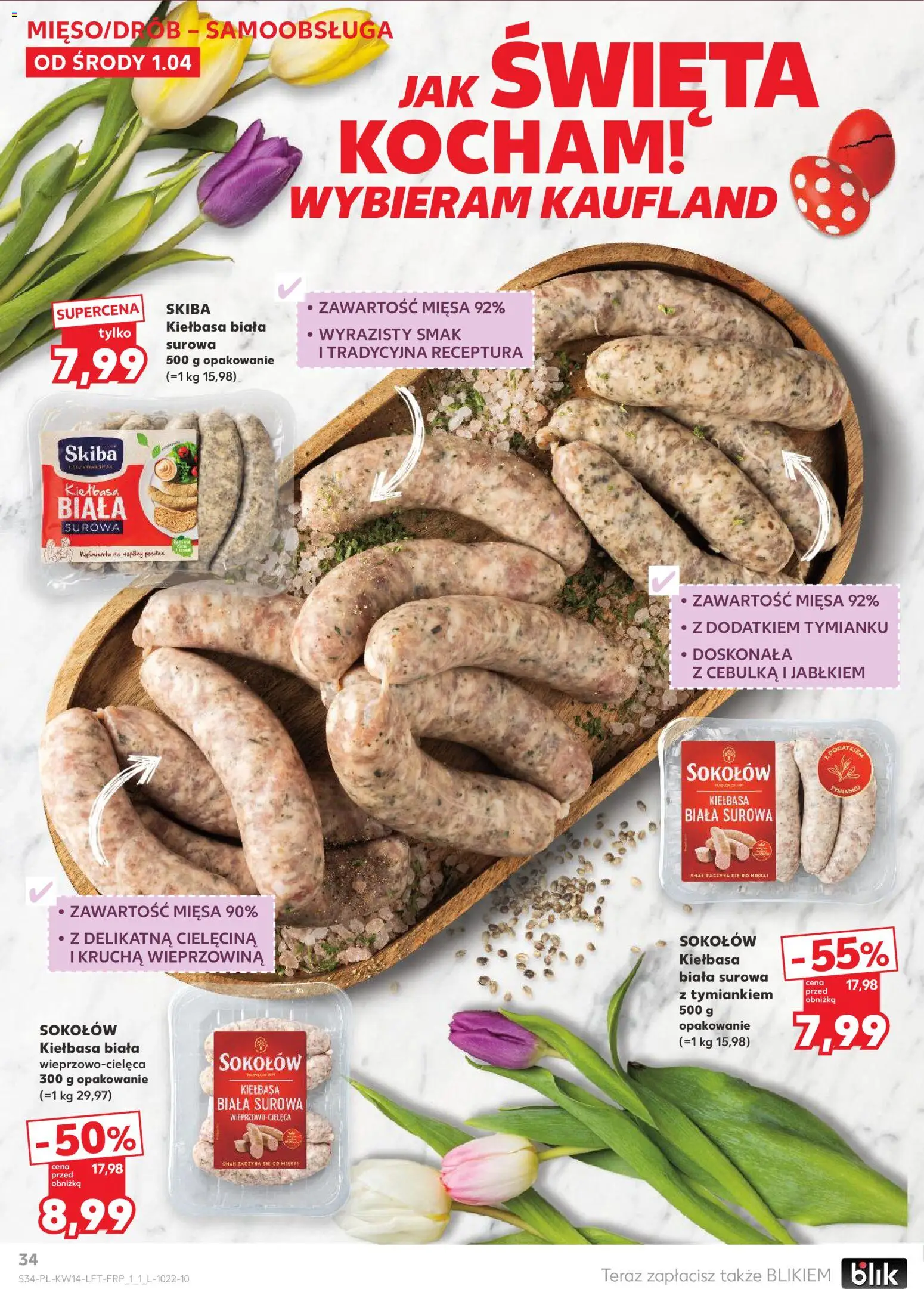 Kaufland gazetka od 01.04.2026 | Strona: 34 | Produkty: Kiełbasa, Wieprzowina