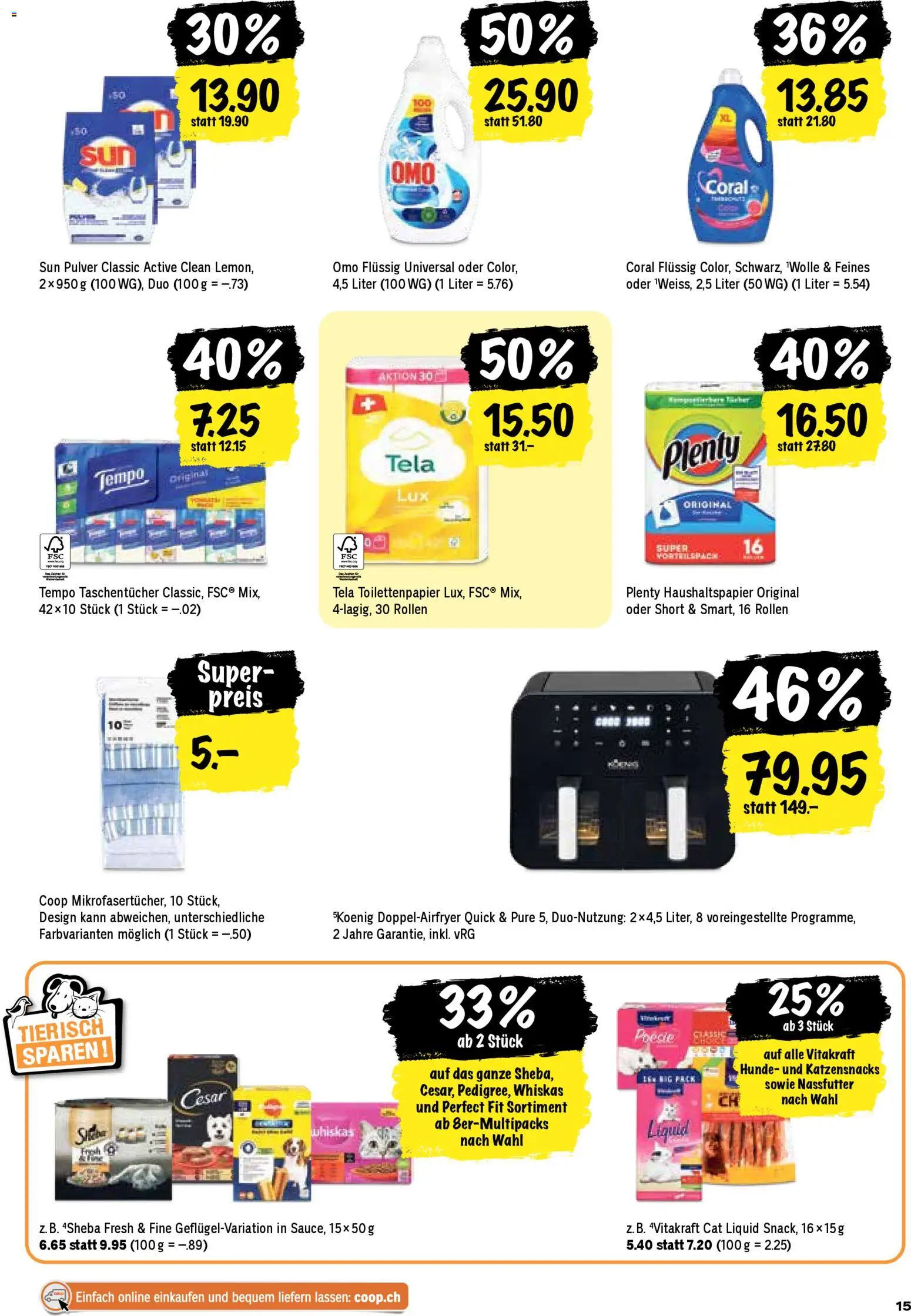 Coop aktionen – gültig ab 05.03.2026 | Seite: 15 | Produkte: Pulver, Toilettenpapier