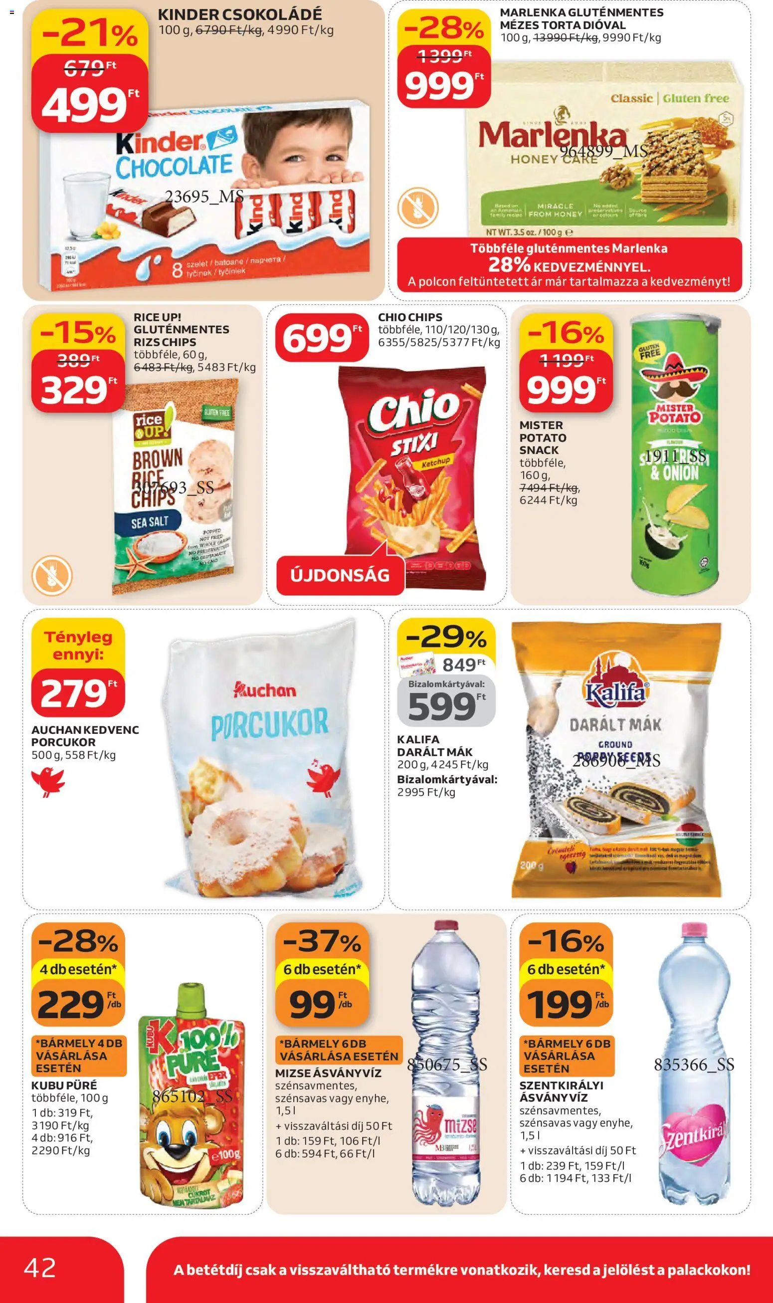 Auchan akciós ujság - amely érvényes a következő dátumtól: 05.03.2026 | Oldal: 42 | Termékek: Porcukor, Kubu püré, Csokoládé, Ketchup