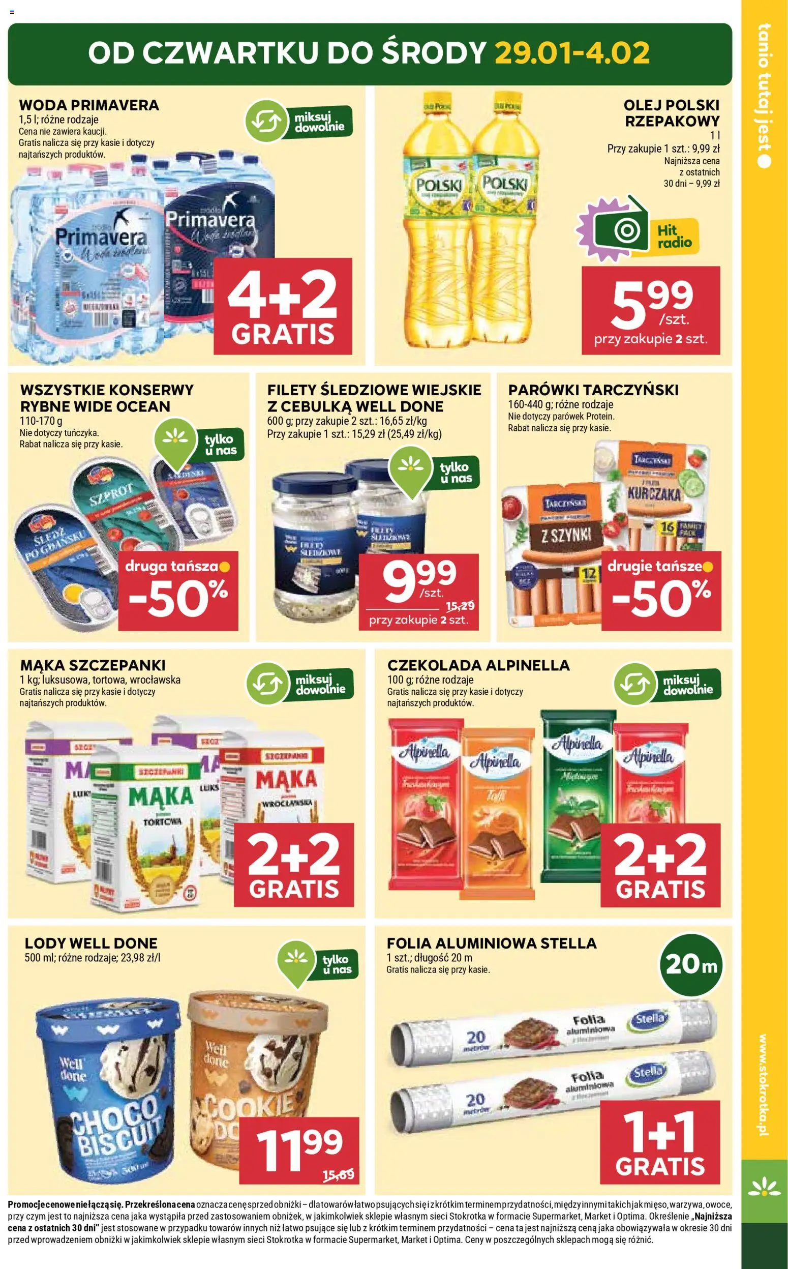 Stokrotka Gazetka - Market od 29.01.2026 | Strona: 3 | Produkty: Śledź, Stokrotka, Parówki tarczyński, Olej