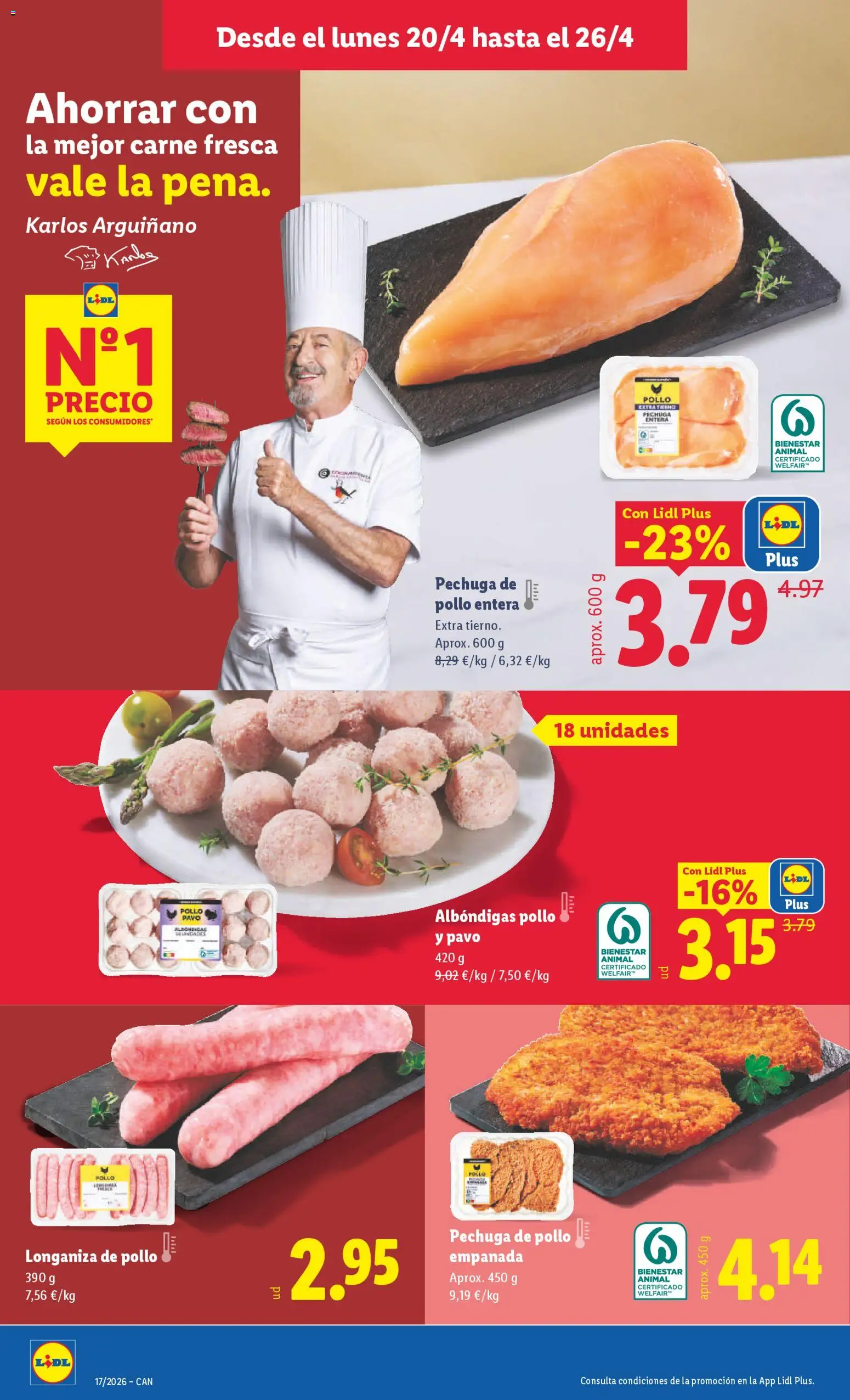 Lidl Canarias │ válido desde el 20.04.2026 | Página: 8 | Productos: Longaniza, Pechuga de pollo empanada