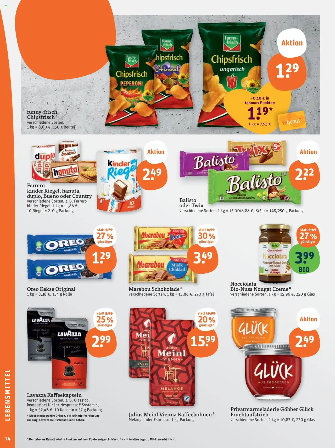 Tegut Prospekt - gültig ab dem 28.07.2025 | Seite: 16 | Produkte: Funny frisch, Twix, Erdbeeren, Kekse