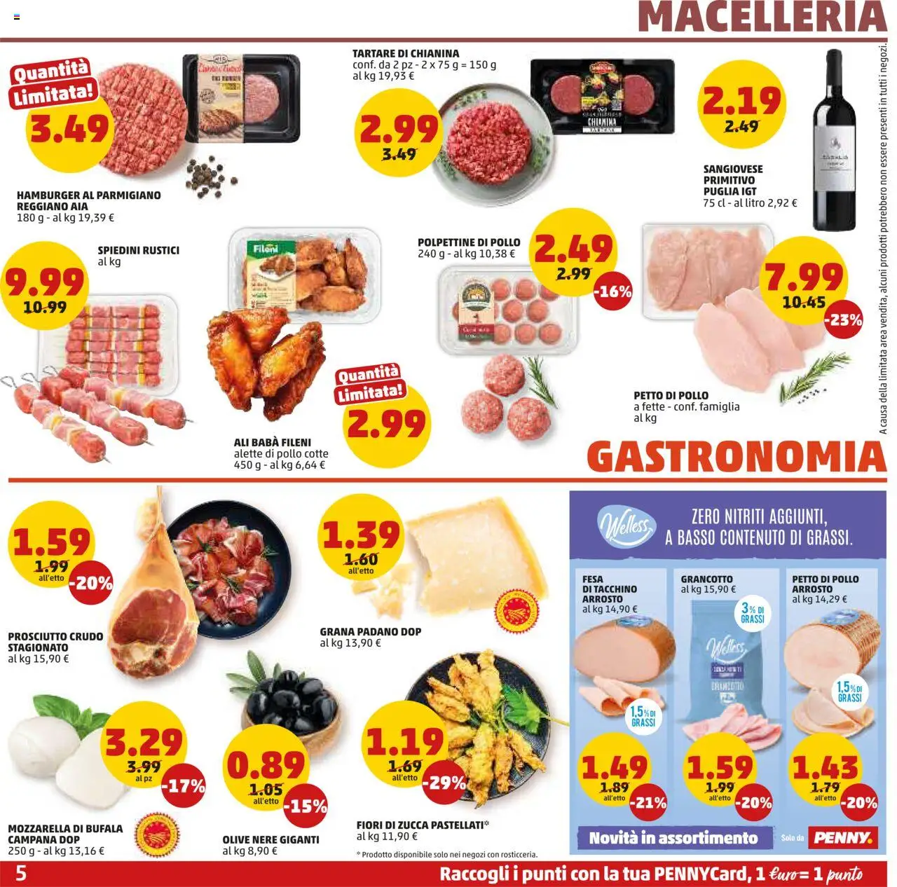 Volantino PENNY del 19.06.2025 | Pagina: 5 | Prodotti: Petto di Pollo, Tacchino, Rustici, Parmigiano
