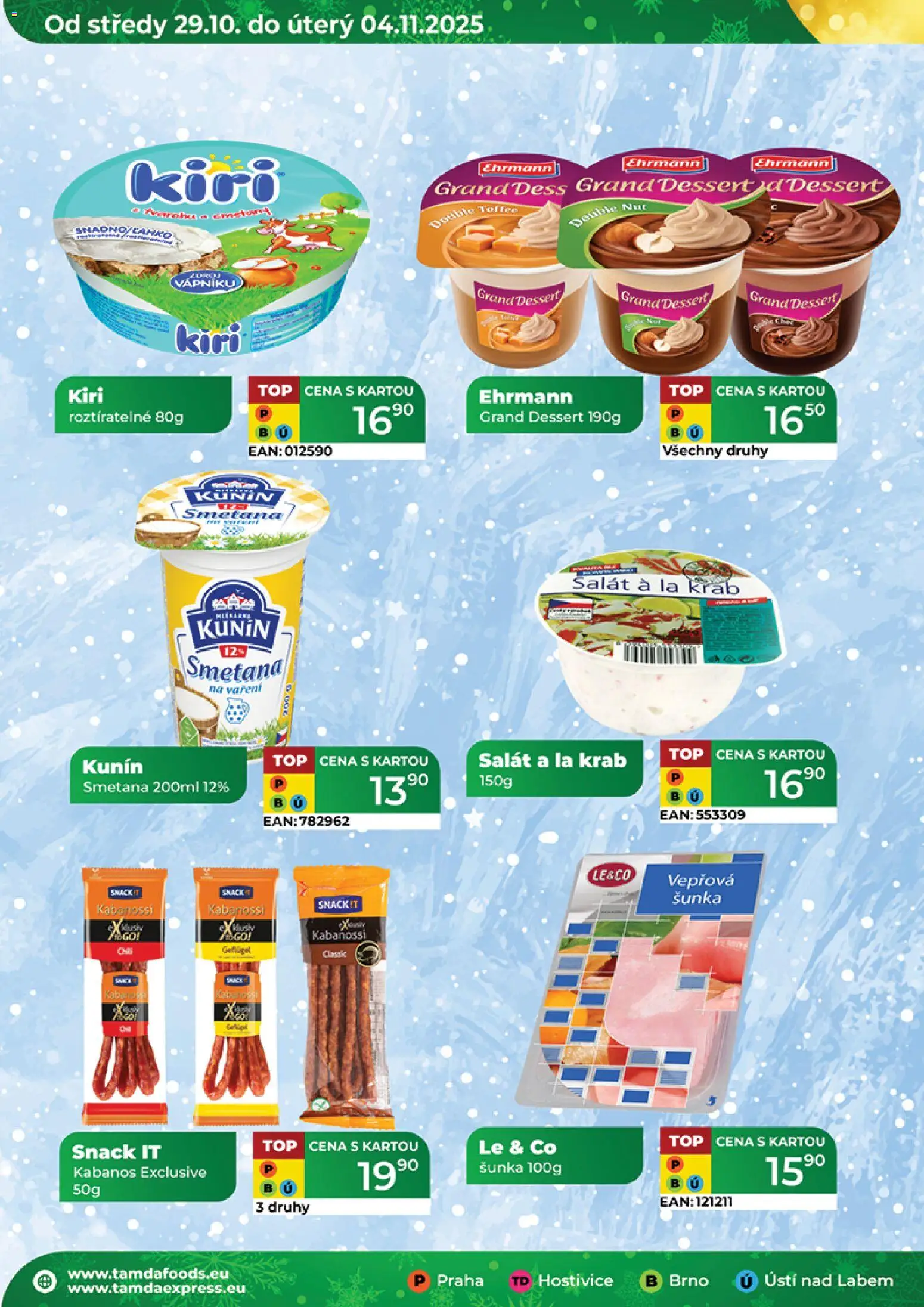 Tamda Foods leták od 29.10.2025 | Strana: 50 | Produkty: Šunka, Smetana, Salát, Kabanos