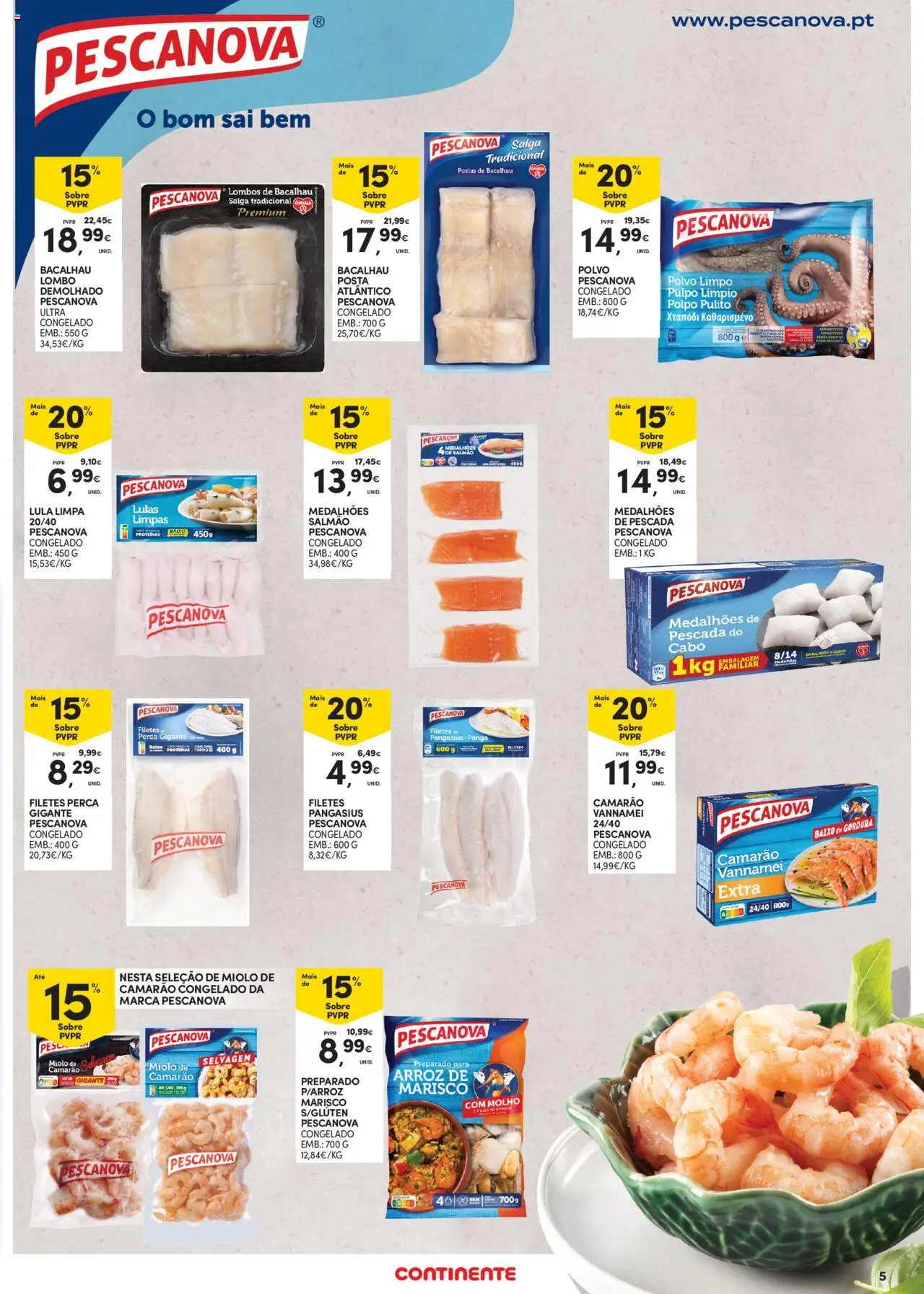 Continente - Açores: Como é bom saborear o verão │ válido de 07.08.2025 | Página: 5 | Produtos: Cabo, Lulas, Camarão, Arroz