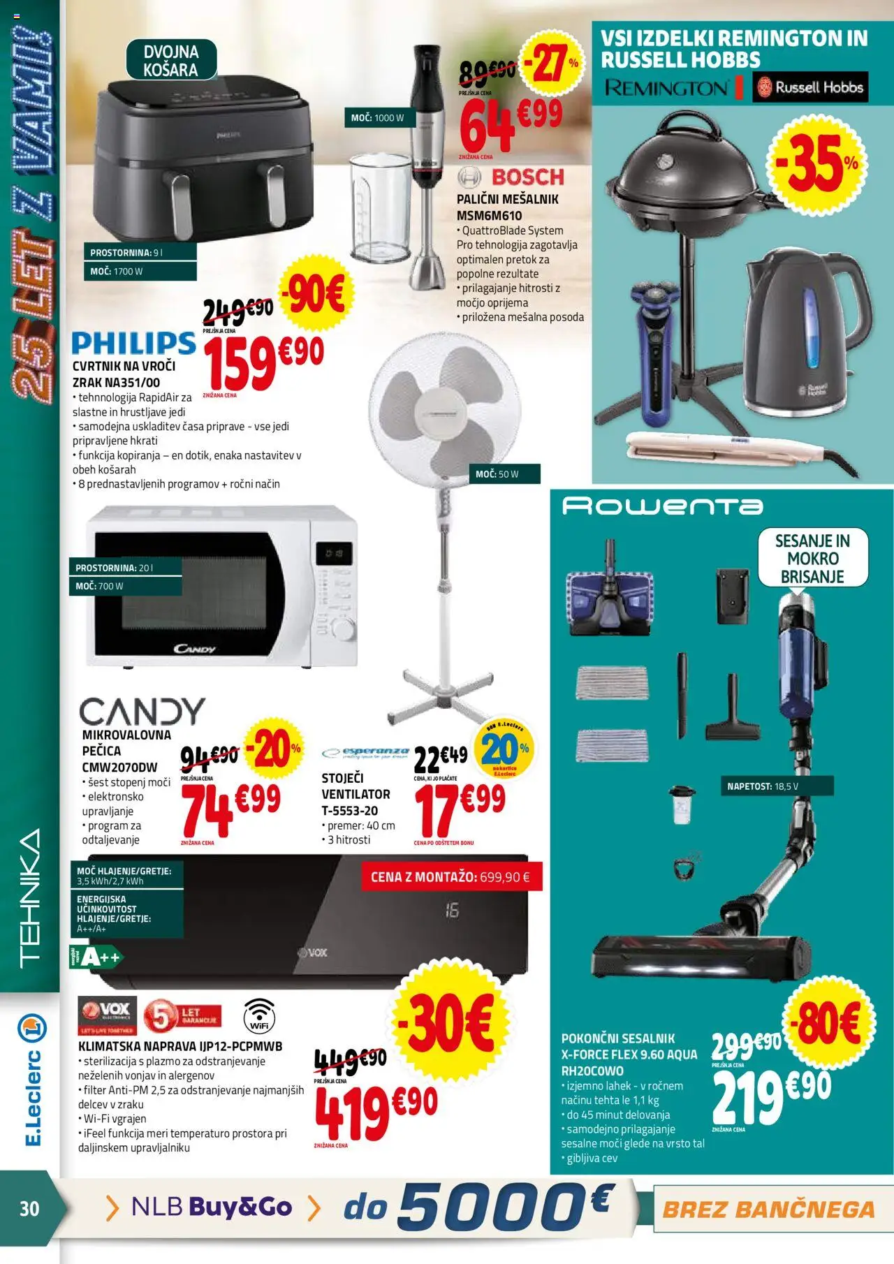 E.leclerc katalog │ velja od 02.07.2025 | Stran: 30 | Izdelki: Mesalnik, Pecica, Mikrovalovna pecica, Košara