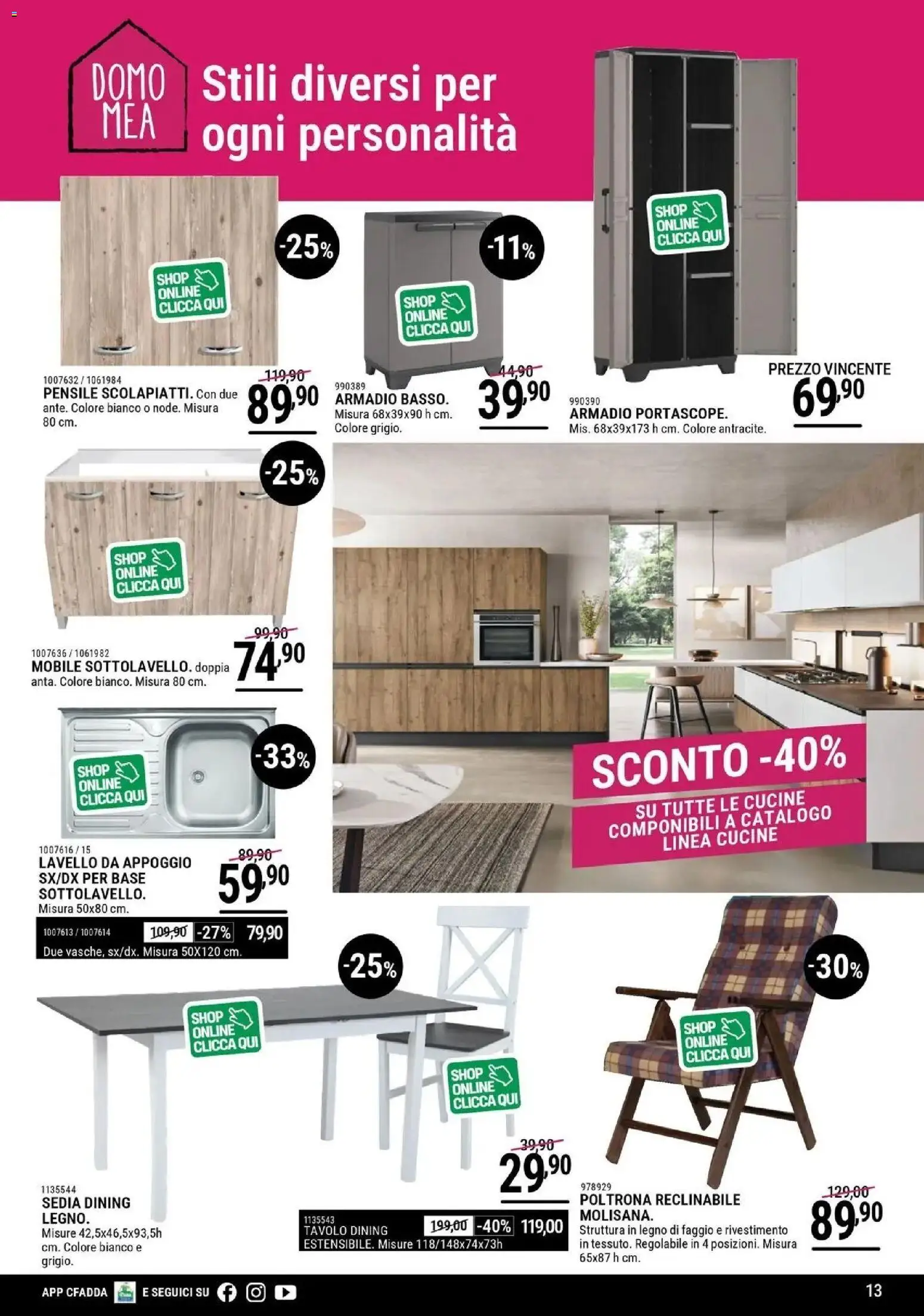 Volantino CFadda del 19.02.2026 | Pagina: 13 | Prodotti: Mobile, Armadio, Poltrona, Sedia