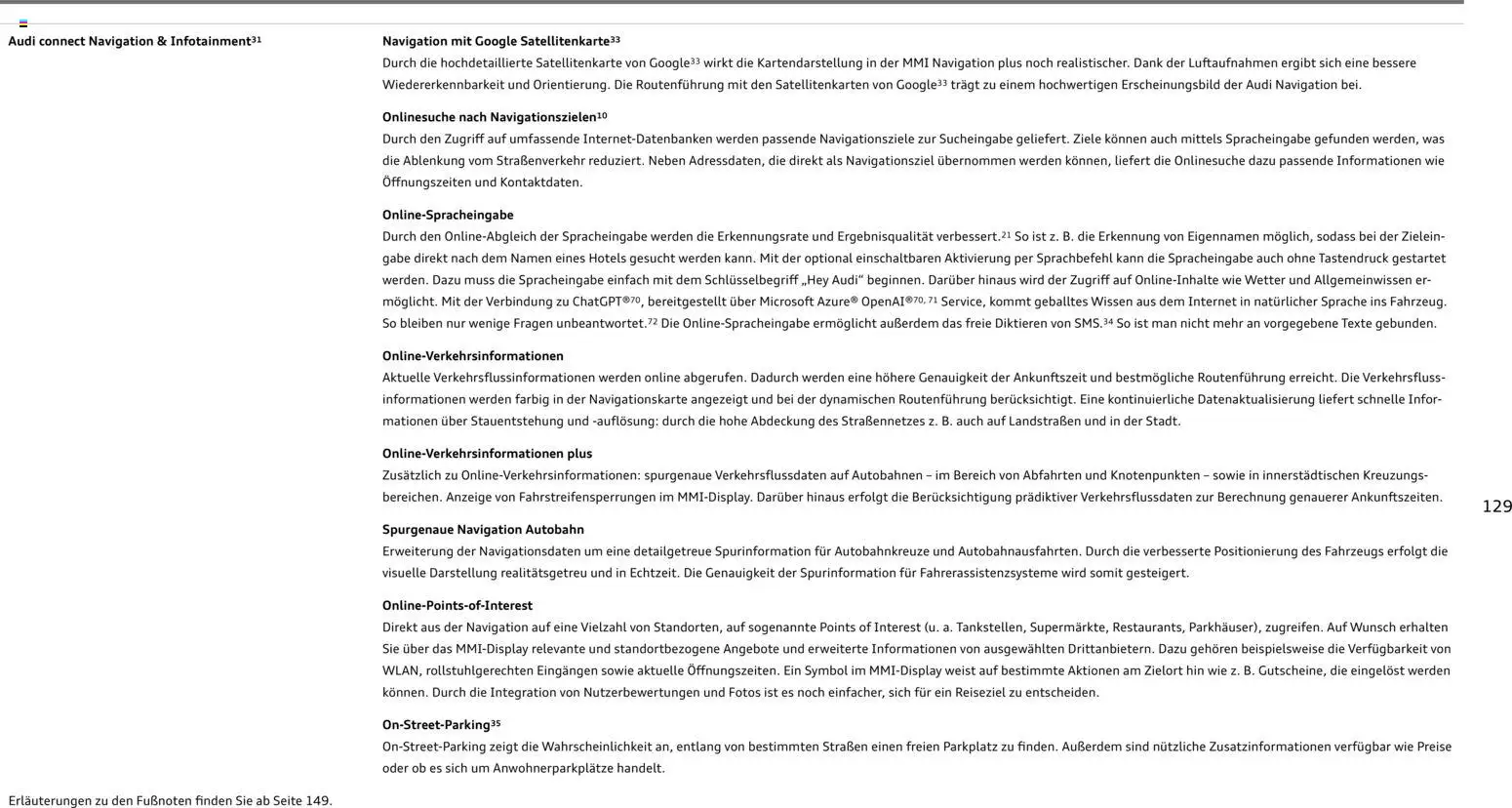 Audi A8 – gültig ab 28.10.2025 | Seite: 129 | Produkte: Navigation