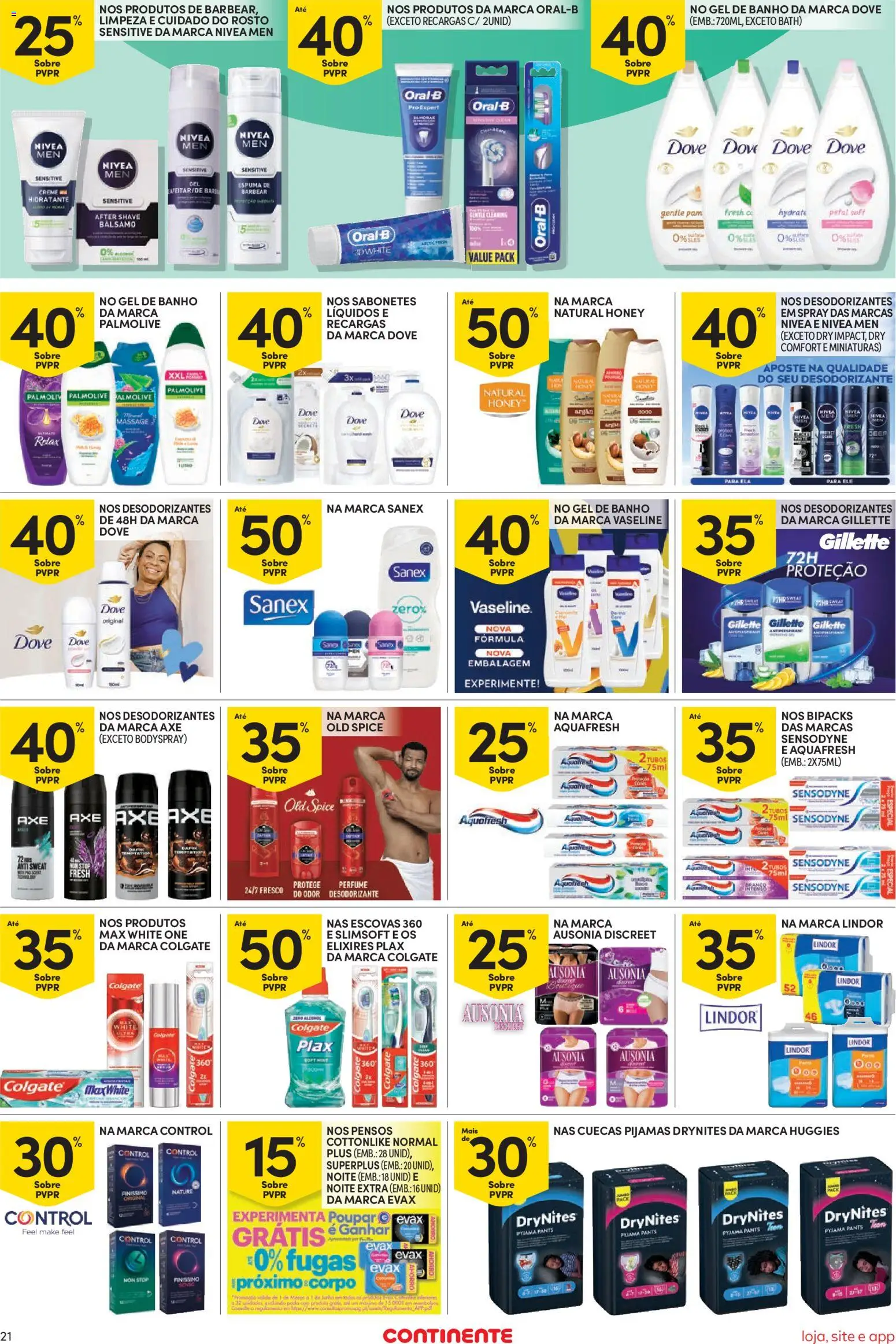 Continente Semanal Continente Bom Dia │ válido de 14.04.2026 | Página: 21 | Produtos: Perfume, Gel de banho, Banho, Creme