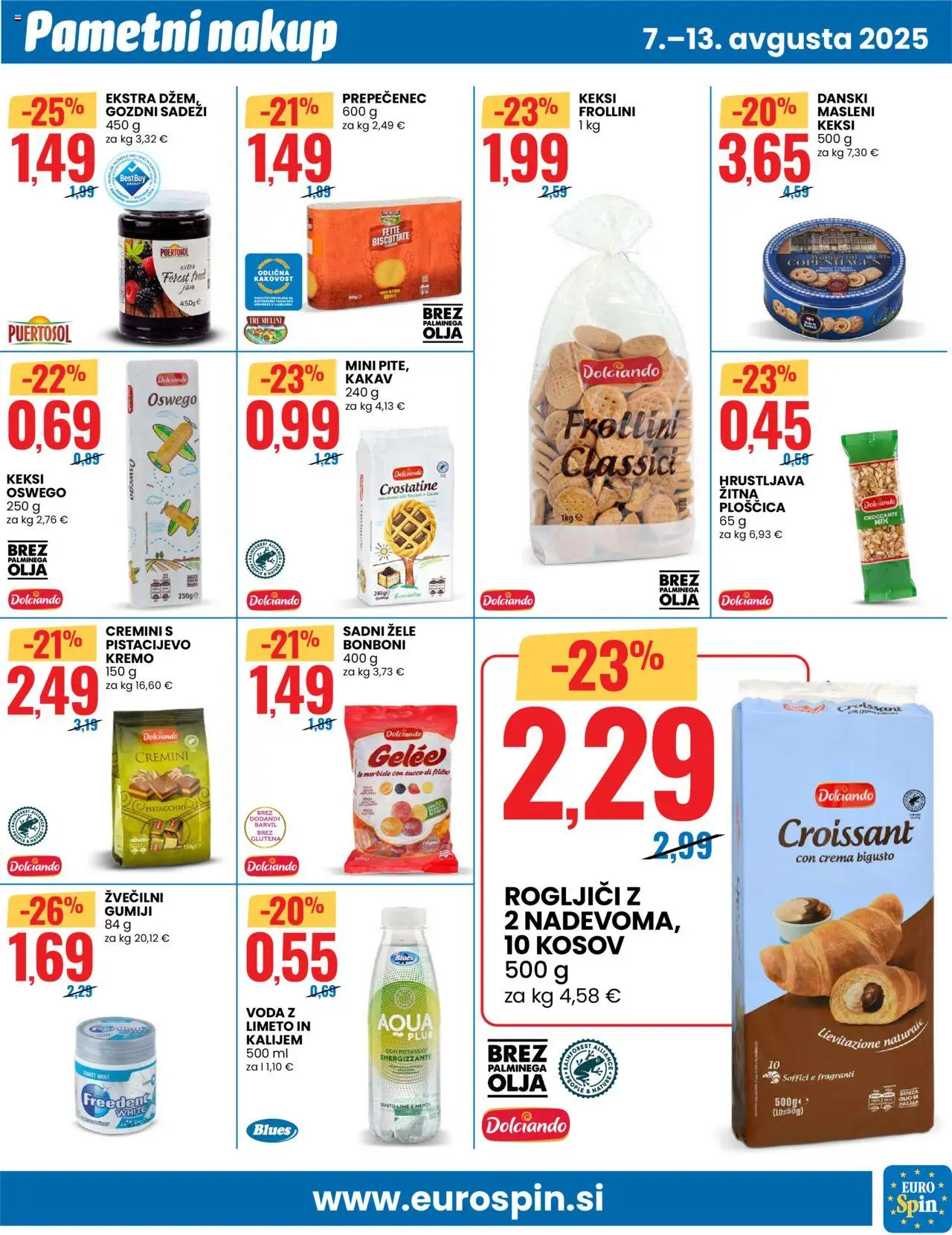 Eurospin katalog │ velja od 07.08.2025 | Stran: 11 | Izdelki: Keksi, Bonboni, Džem, Kakav