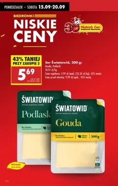 Ser Światowid, 300 g: Gouda, Podlaski, Gouda, Podlaski, 300 g od 15.09.2025 | Strona: 6