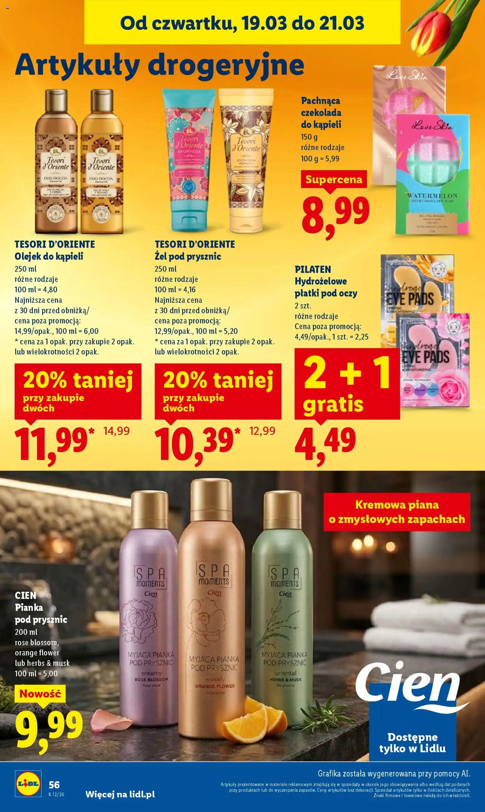Lidl Polsko leták od 19.03.2026 | Strana: 56 | Produkty: Tesori d'Oriente, Cien