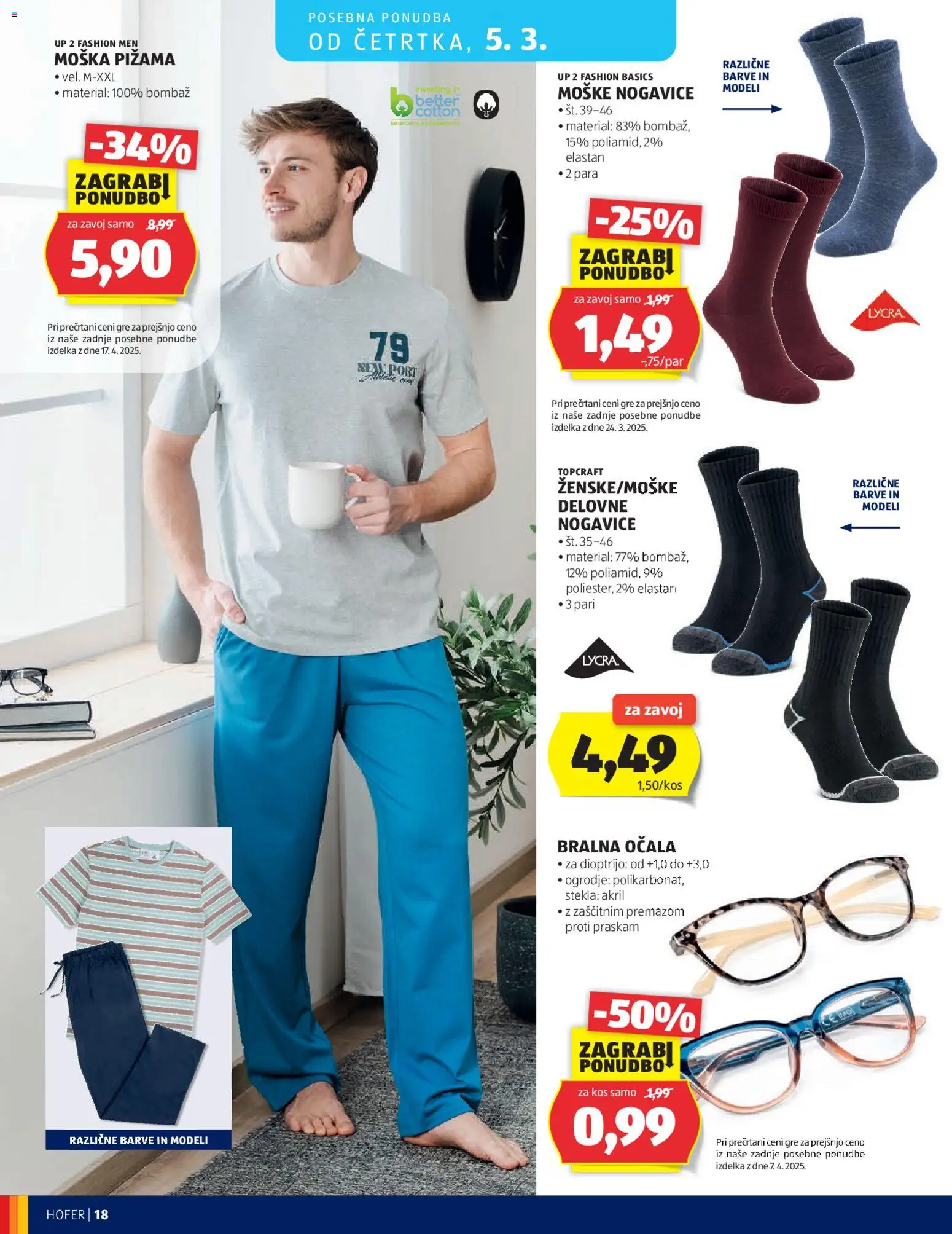 Novi Hofer katalog ponudbe – veljaven od 25.02.2026 | Stran: 18 | Izdelki: Pižama, Kos, Nogavice, Ocala