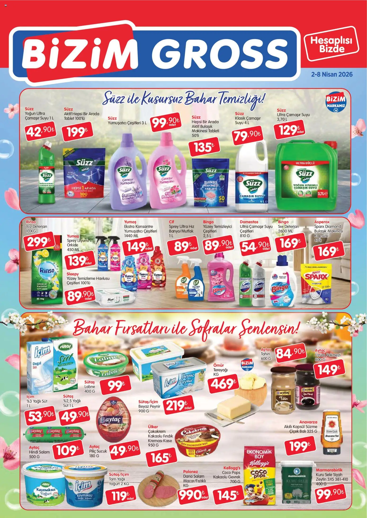 Bizim Toptan - Bizim Gross Fırsat Bülteni - 02.04.2026 tarihinden itibaren geçerlidir | Sayfa: 1 | Ürünler: Kaşe, Gevrek, Fındık, Üzüm