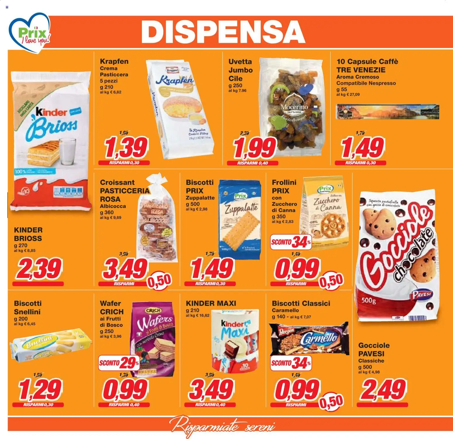 Volantino Prix del 27.03.2026 | Pagina: 10 | Prodotti: Caffè, Zucchero, Croissant, Frollini