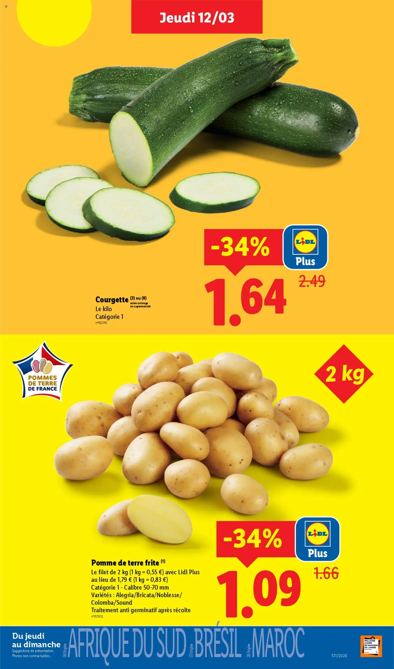 {H1} | Page: 3 | Produits: Pomme, Courgette, Pomme de terre, Pommes de terre
