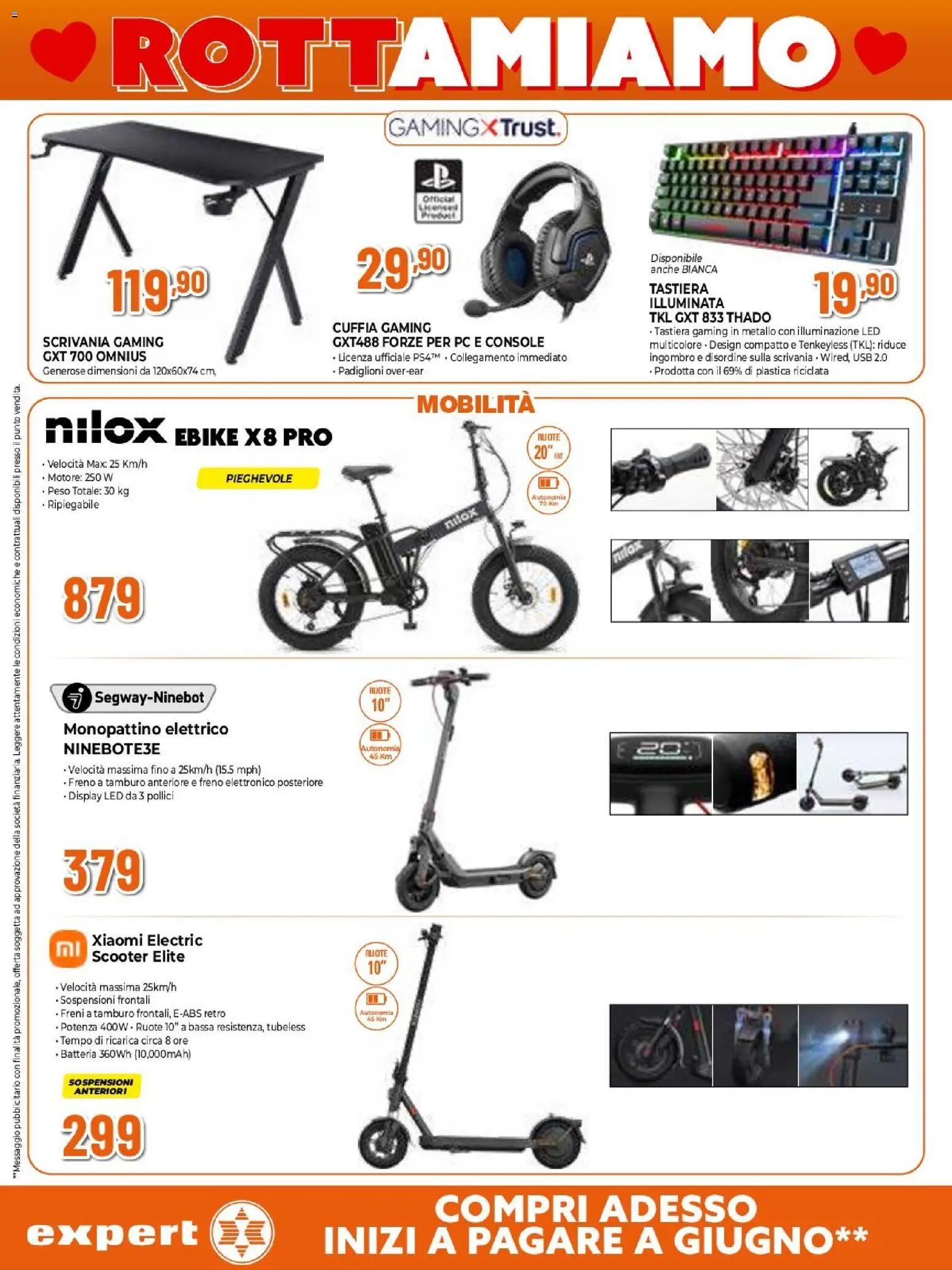 Volantino Expert del 29.01.2026 | Pagina: 16 | Prodotti: Xiaomi, Monopattino, PC, Scrivania