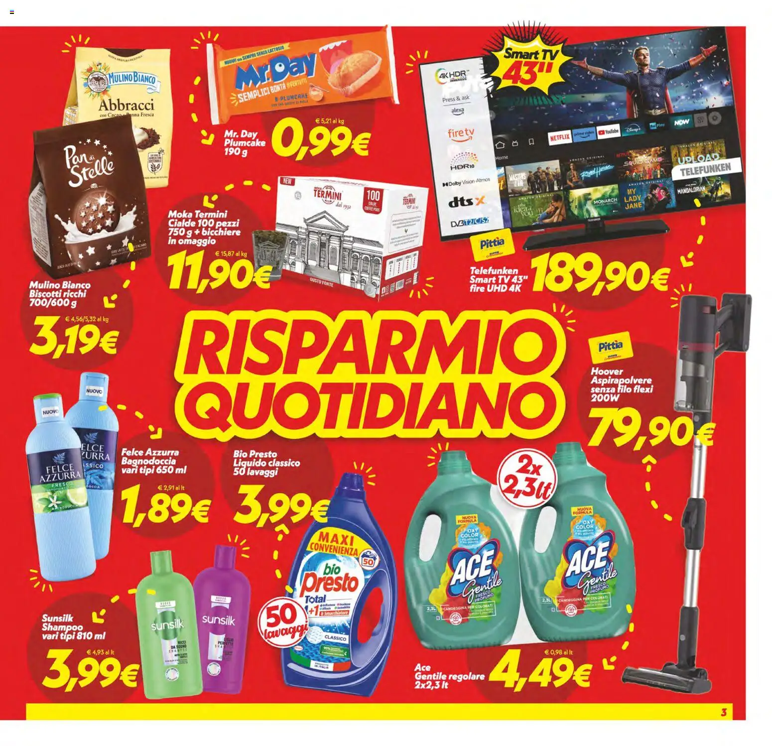 Volantino SuperConveniente del 06.03.2026 | Pagina: 3 | Prodotti: smart TV, TV, Cacao, Aspirapolvere