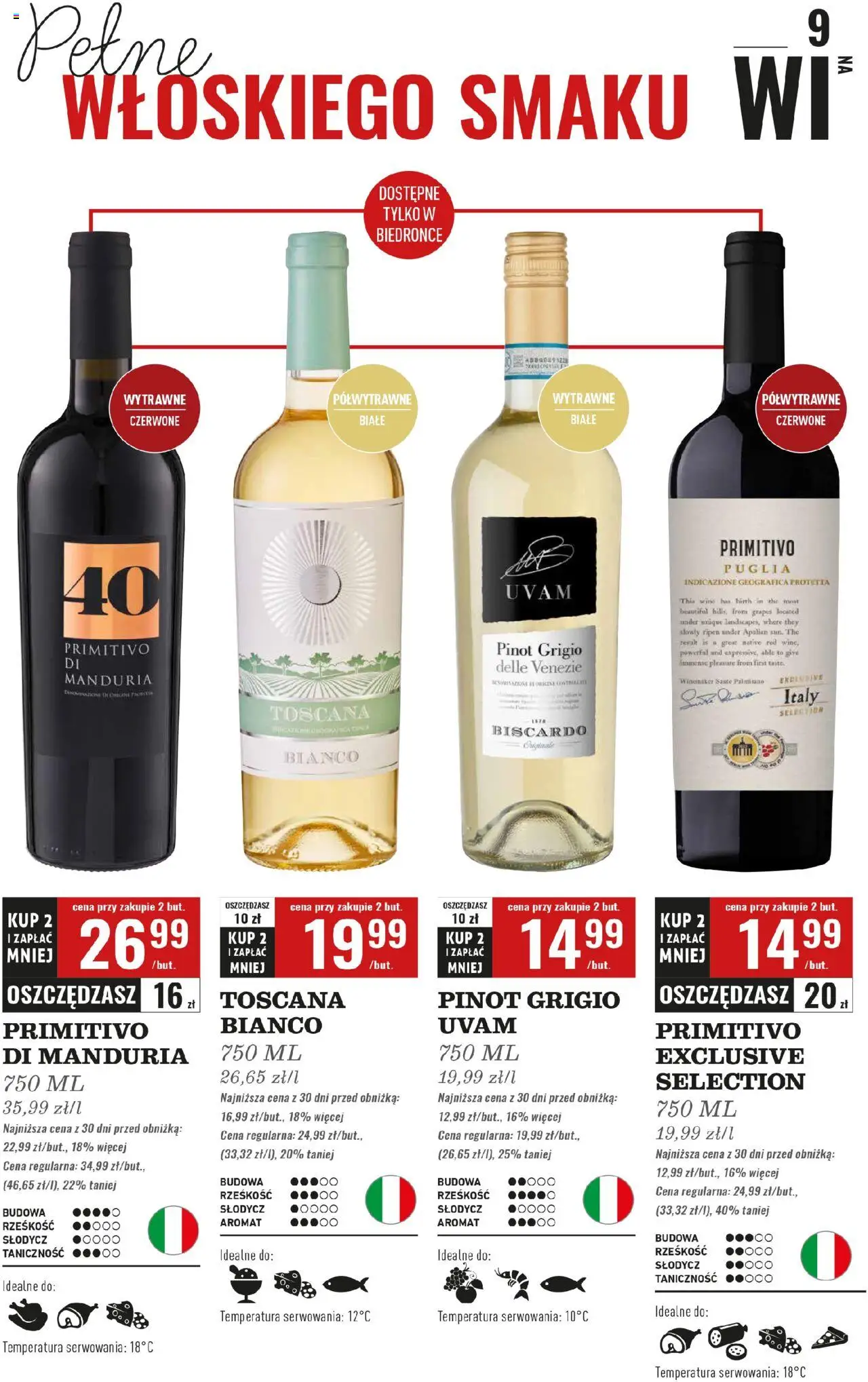 Biedronka gazetka - Czas na toast od 28.07.2025 | Strona: 11 | Produkty: Primitivo Di Manduria