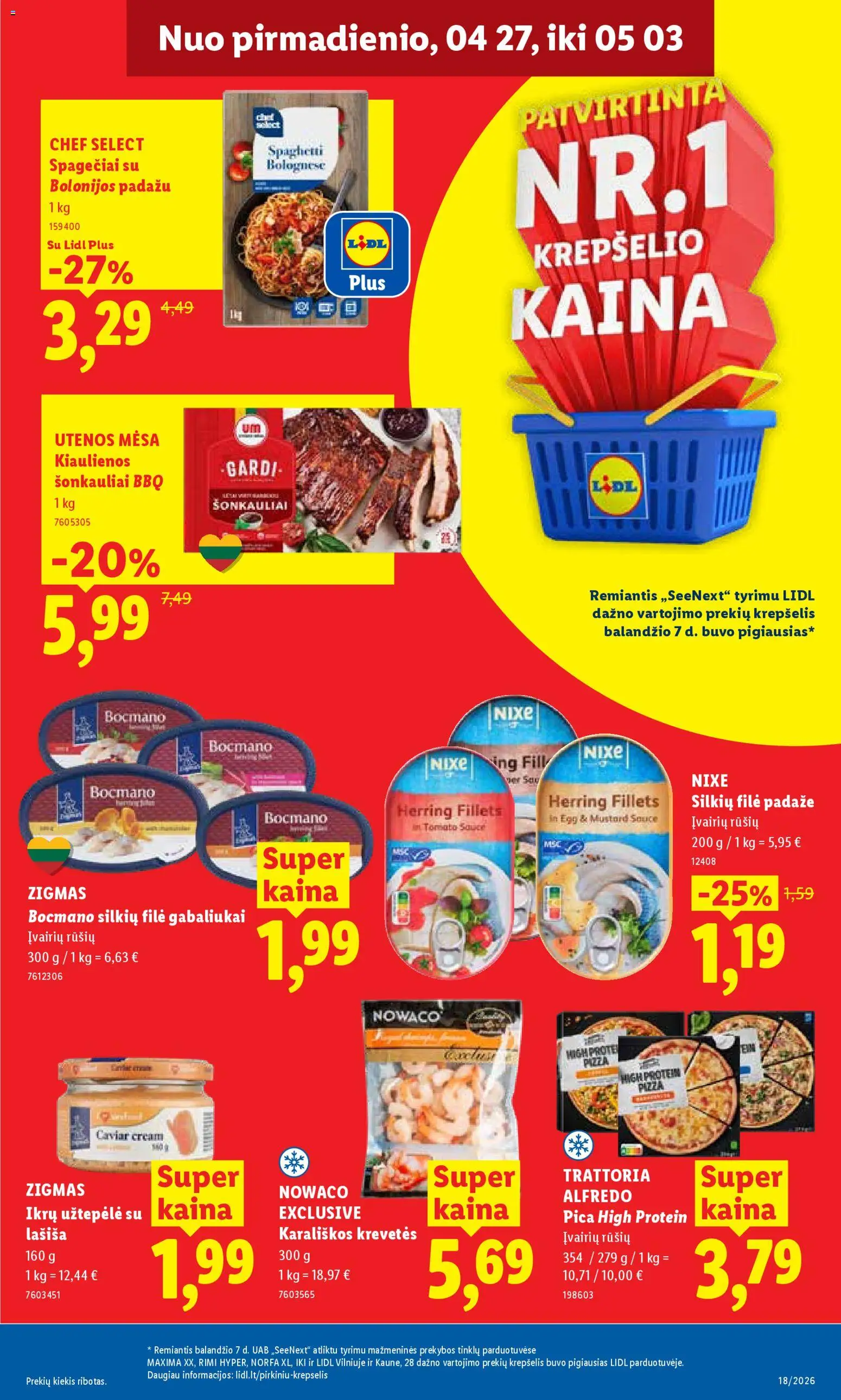 LIDL akcijos nuo 27.04.2026 | Puslapis: 9 | Prekių: Užtepėlė, Kiaulienos, Pica, Krepšelis
