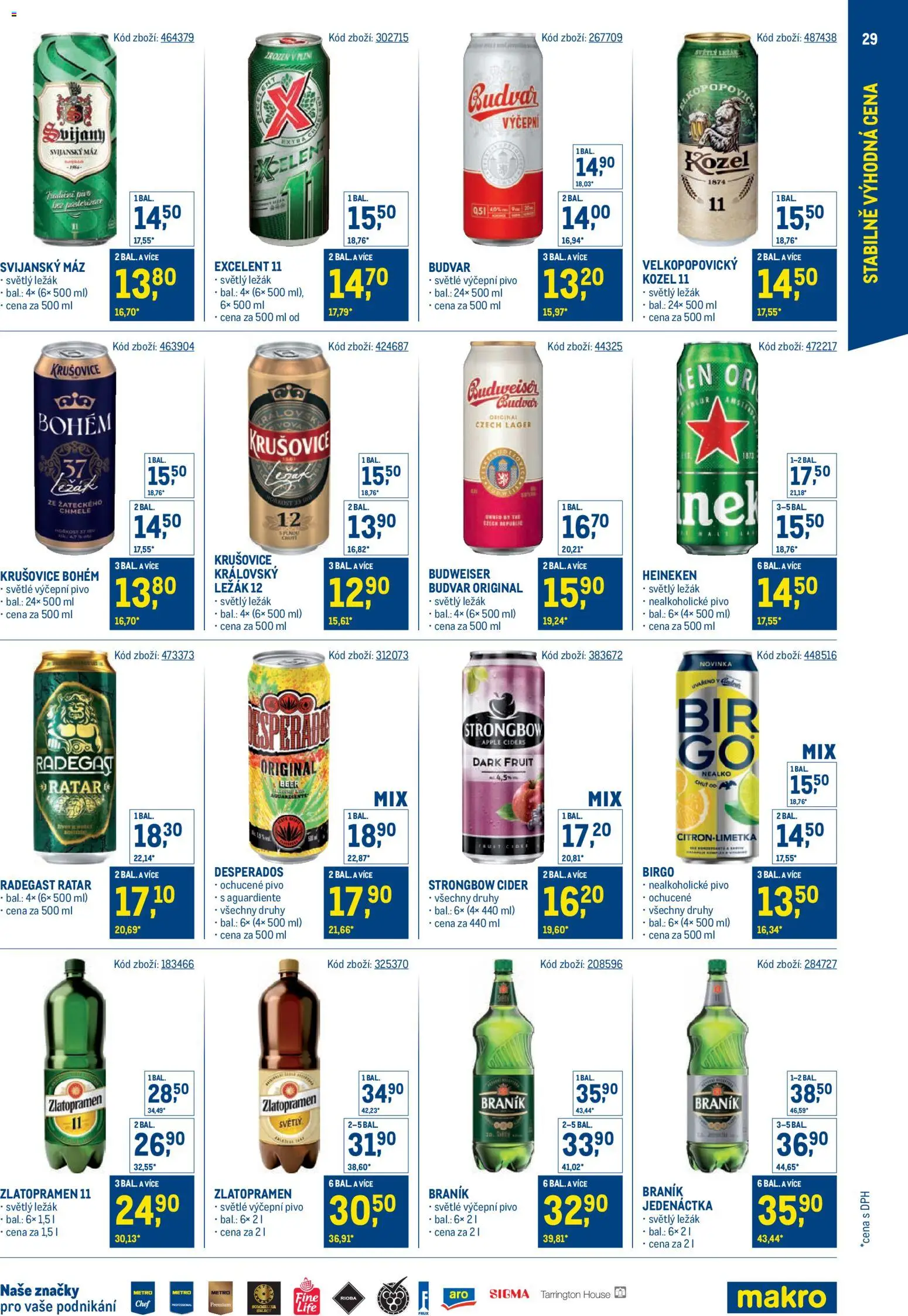 Makro leták - Stabilně výhodná cena od 19.11.2025 | Strana: 29 | Produkty: Kozel, Apple, Radegast Ratar, Zlatopramen 11