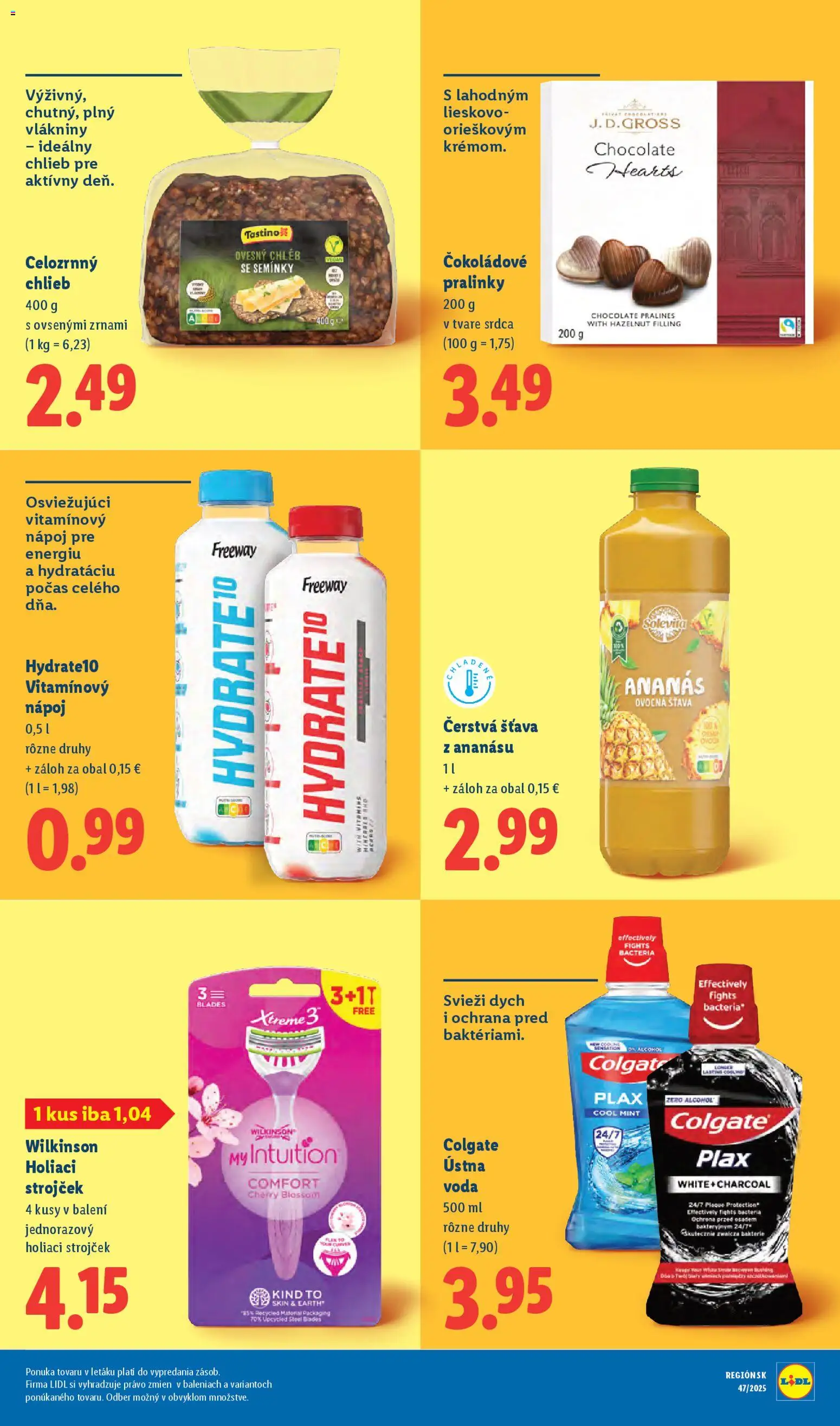 Nové Lidl akcie – leták je platný od 17.11.2025 | Strana: 25 | Produkty: Strojček, Holiaci strojček, Chlieb, Voda